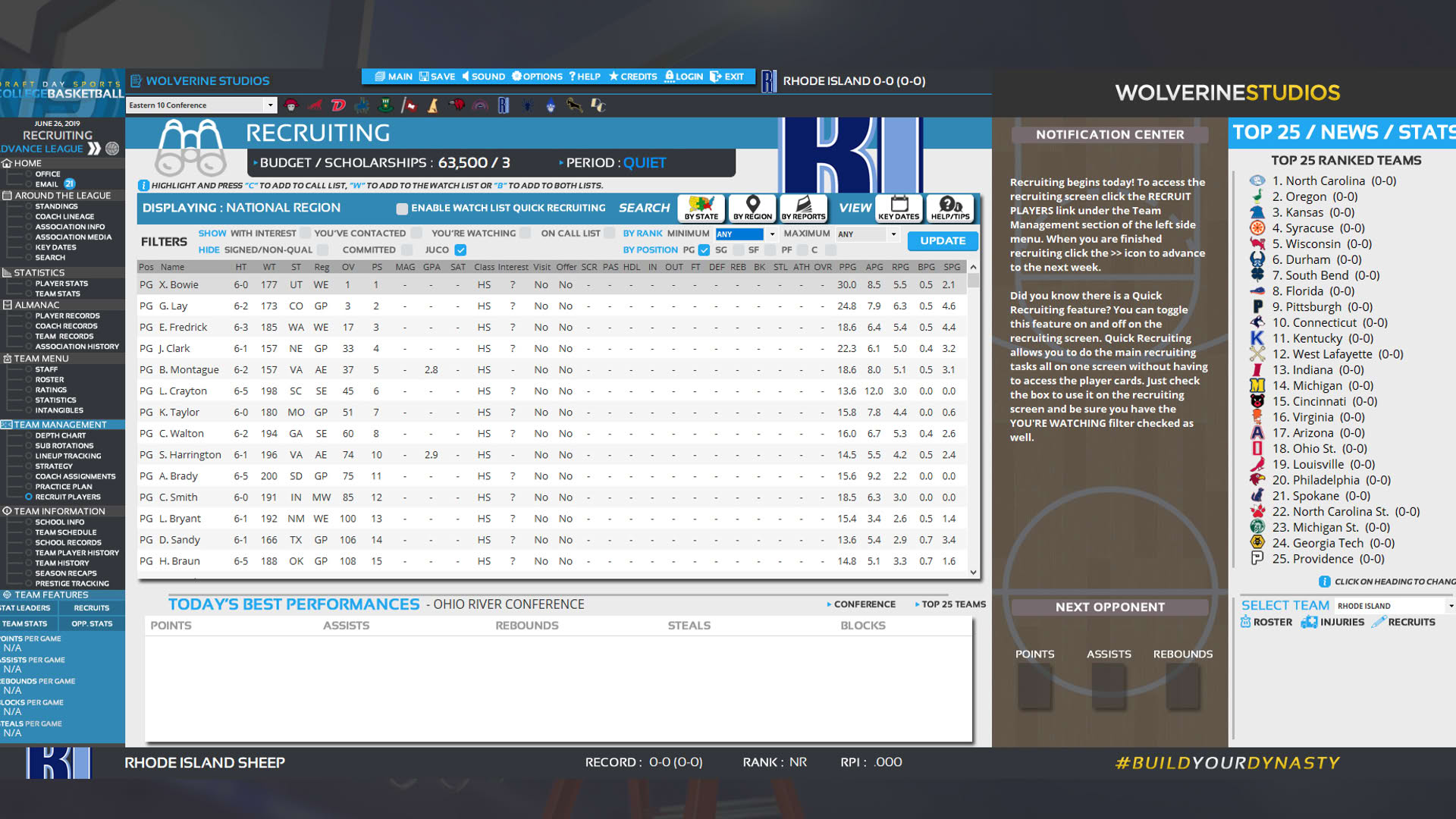 Screenshot for Draft Day Sports: College Basketball 2019