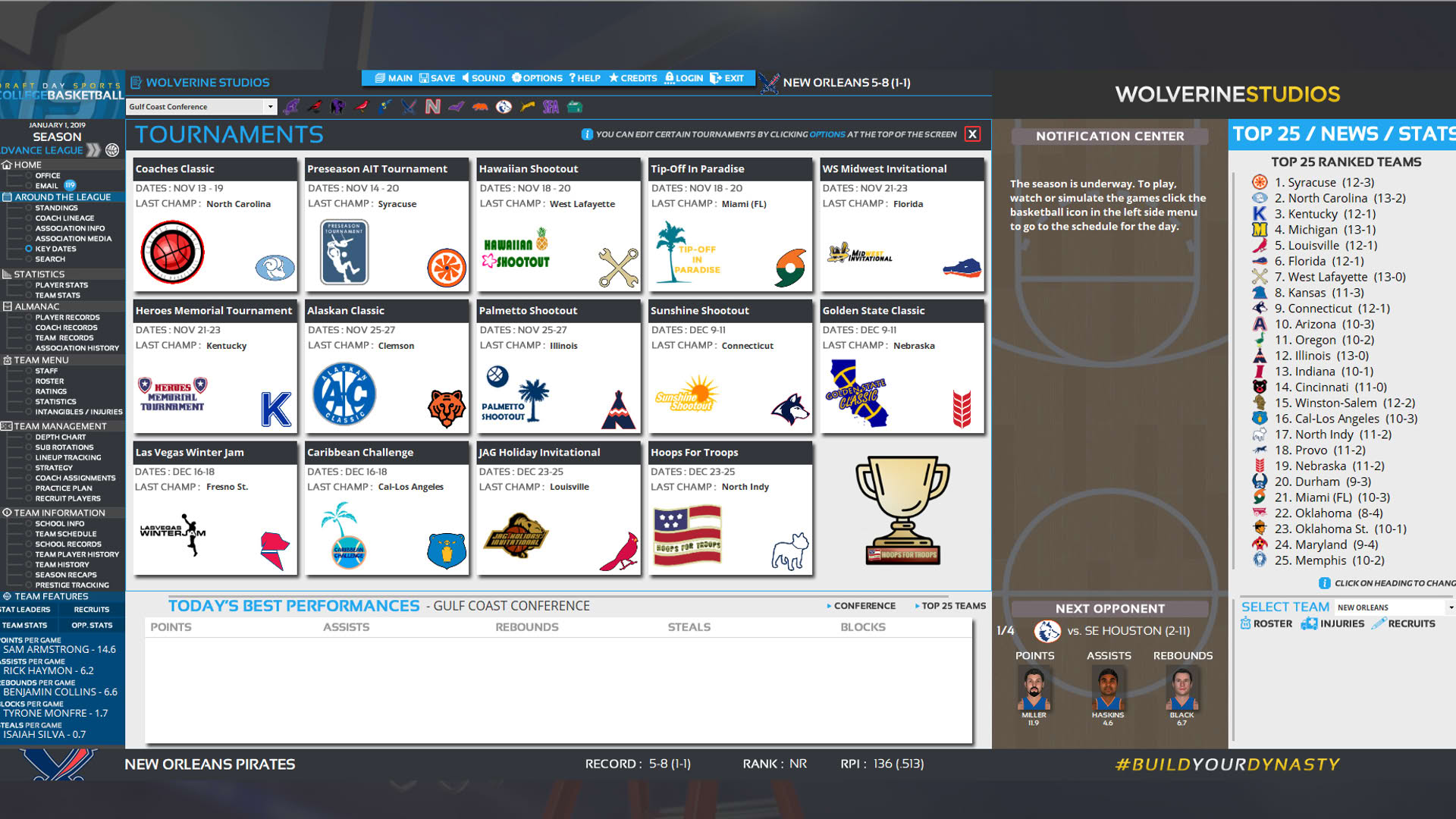 Screenshot for Draft Day Sports: College Basketball 2019