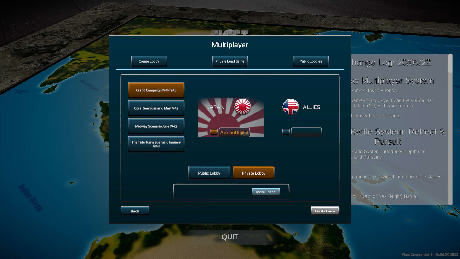 Screenshot for Fleet Commander: Pacific