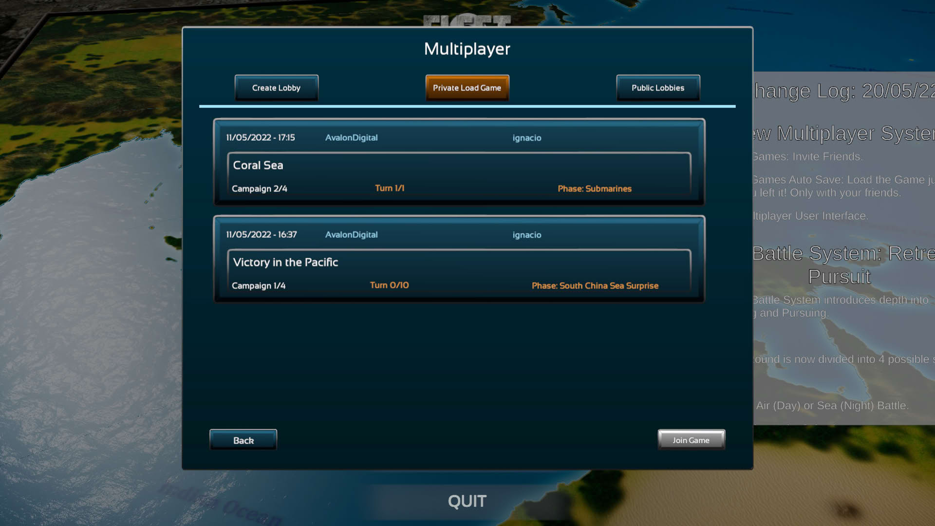 Screenshot for Fleet Commander: Pacific