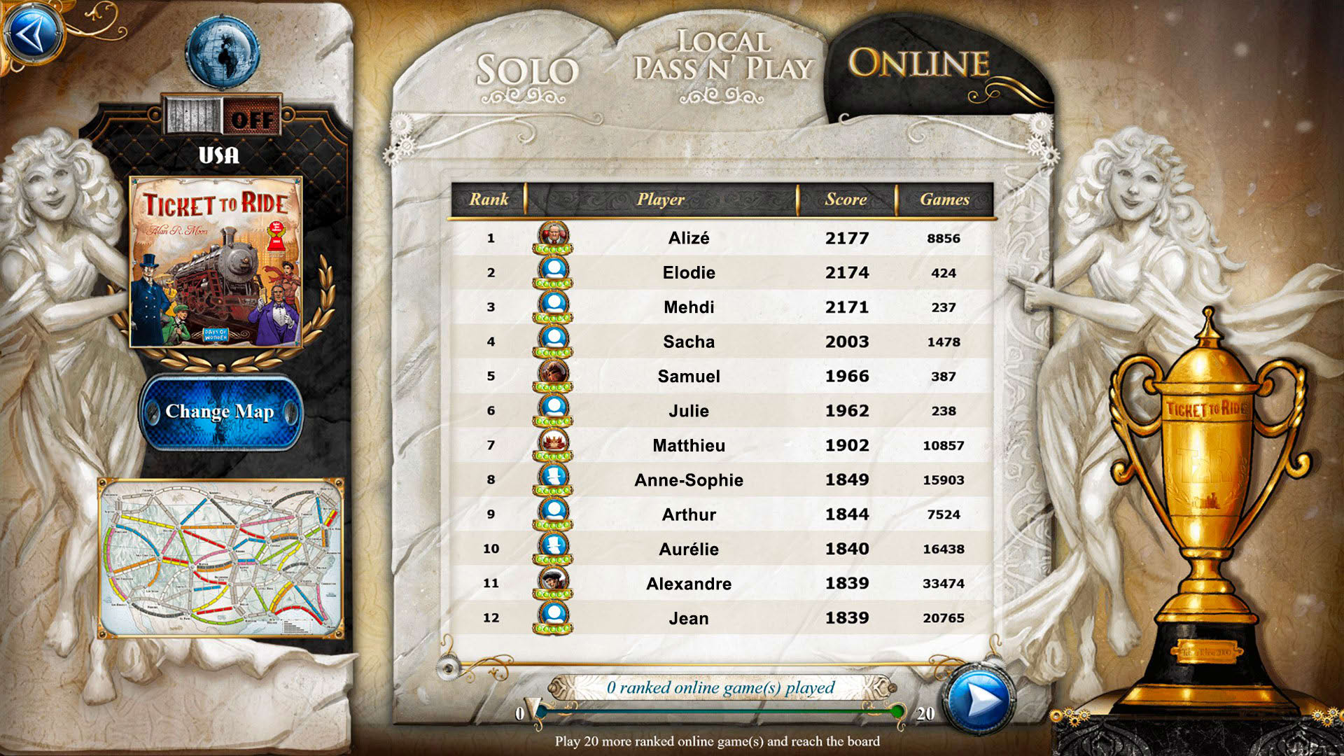 Screenshot for Ticket to Ride: Classic Edition