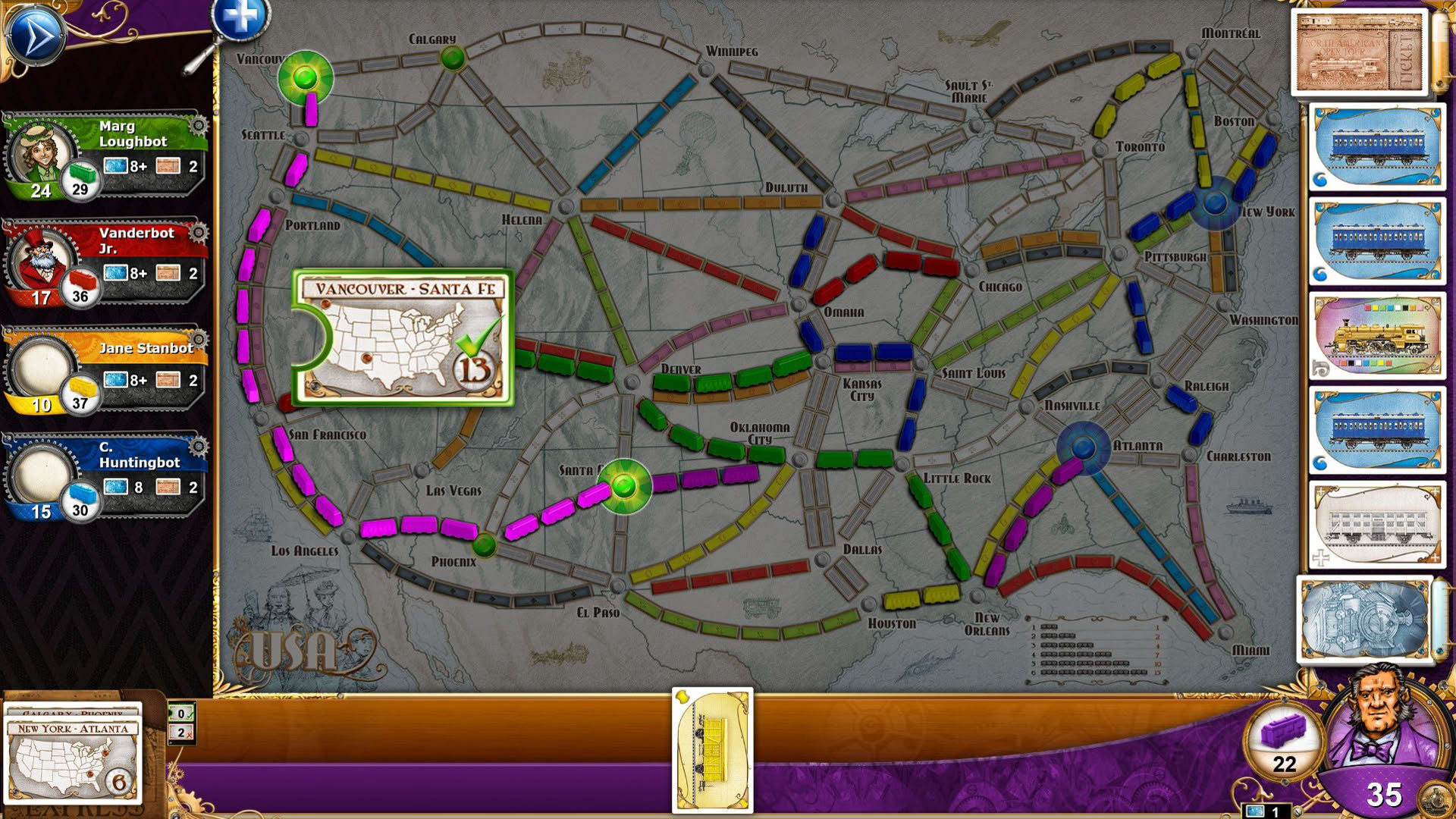 Screenshot for Ticket to Ride: Classic Edition