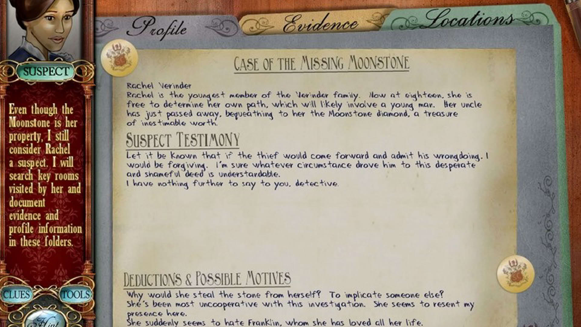 Screenshot for Mystery Masterpiece: The Moonstone