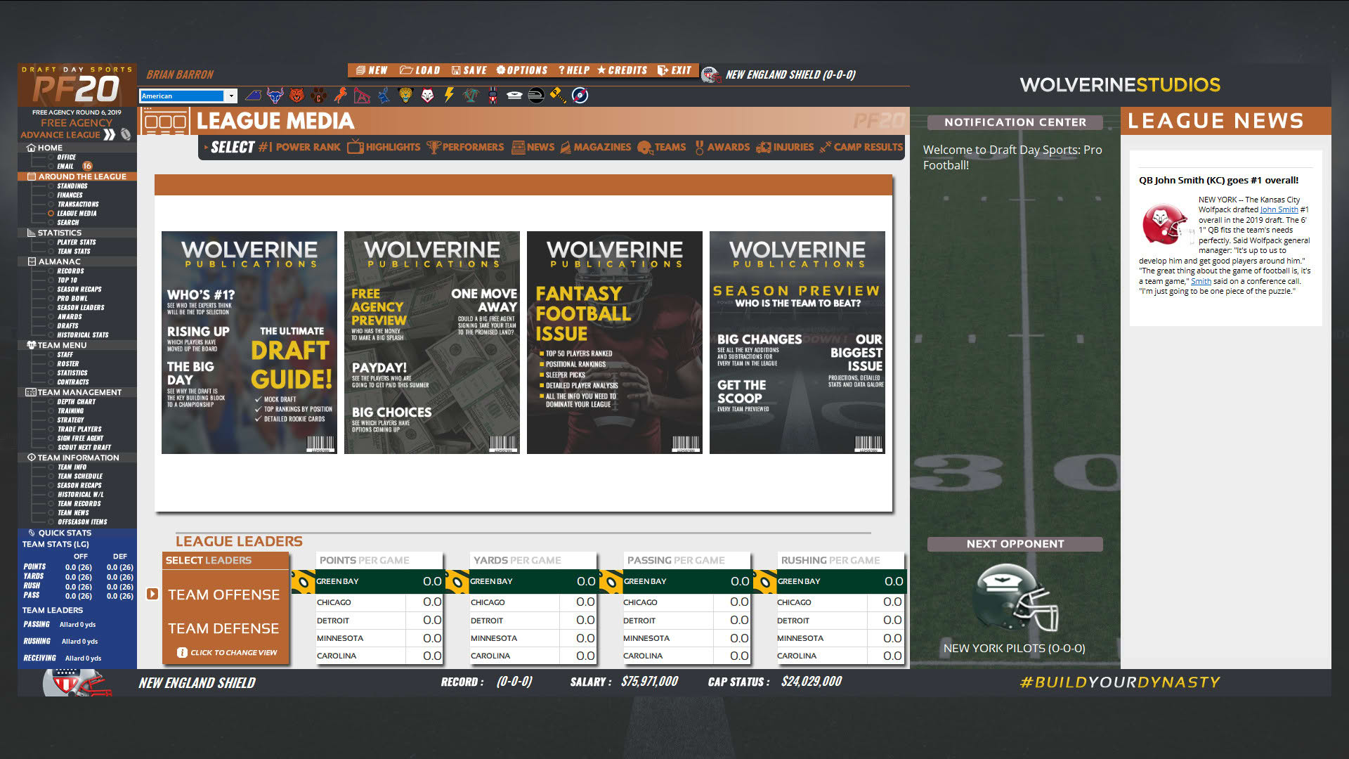 Screenshot for Draft Day Sports: Pro Football 2020