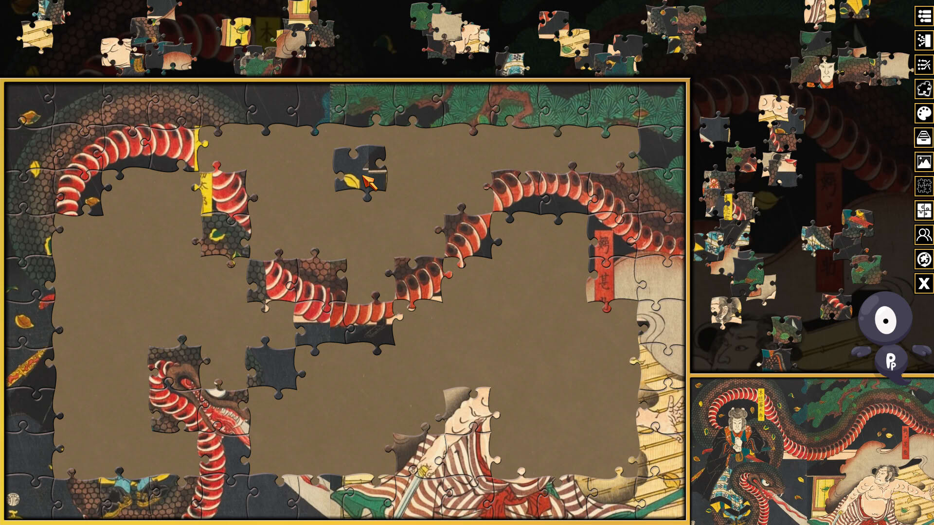Screenshot for Pixel Puzzles 3: Ukiyo-e Jigsaws