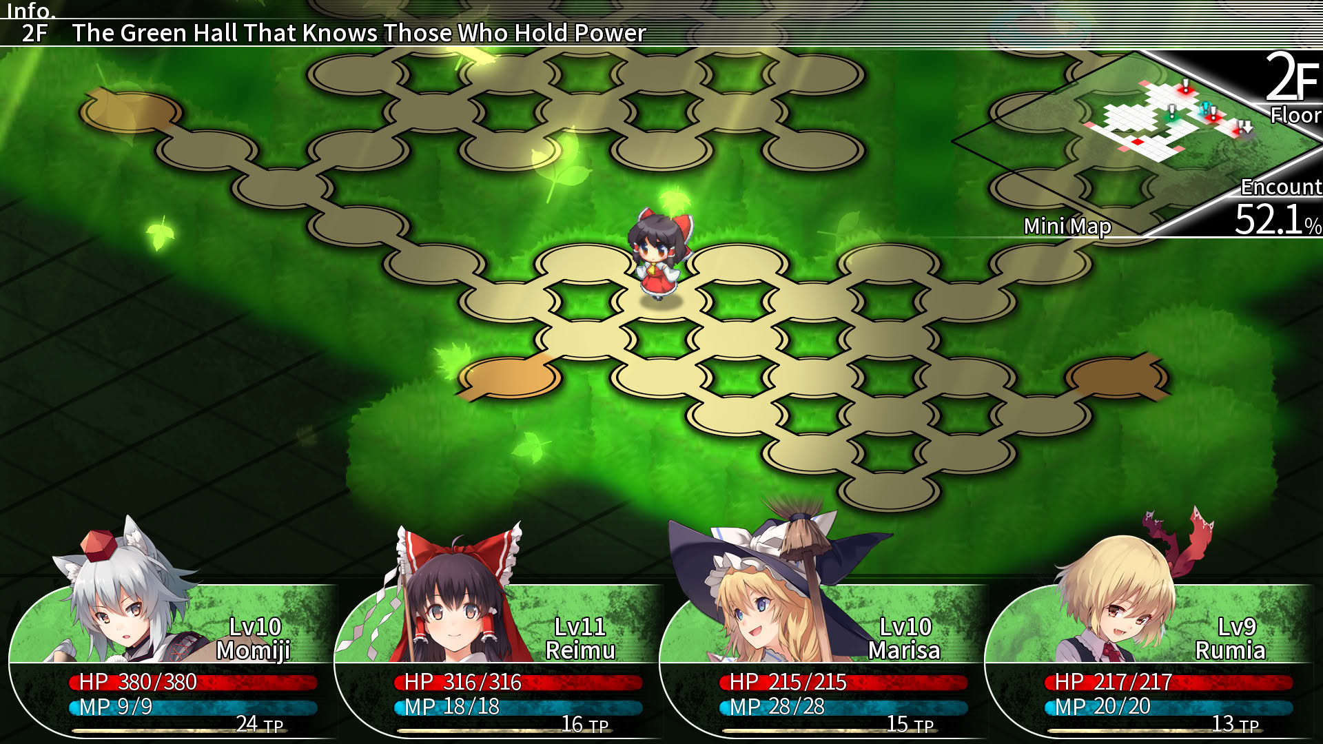 Screenshot for Labyrinth of Touhou: Gensoukyo and the Heaven Piercing Tree