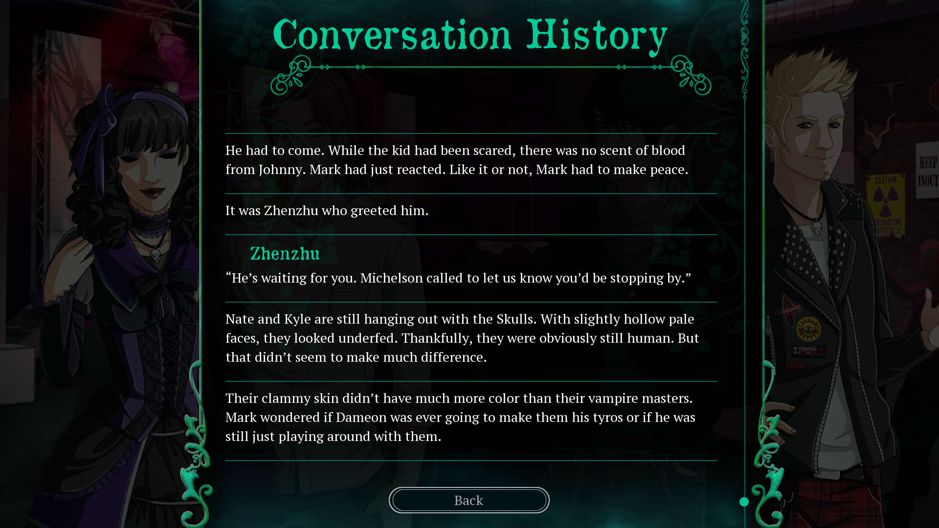 Screenshot for Twice Reborn: A Vampire Visual Novel