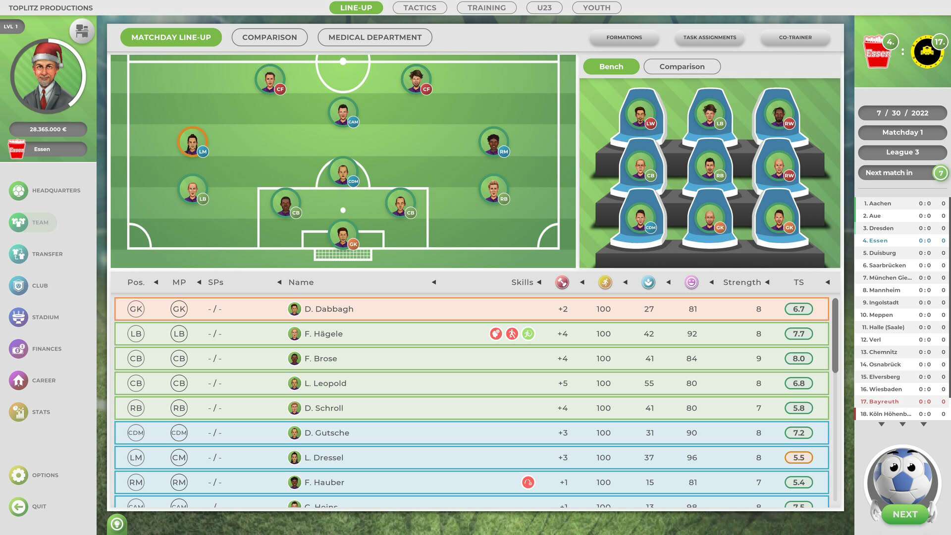 Screenshot for Goal!: The Club Manager