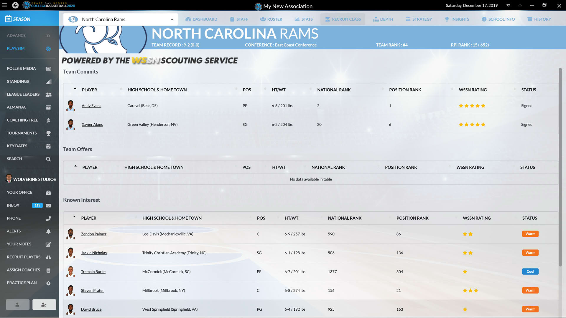 Screenshot for Draft Day Sports: College Basketball 2020