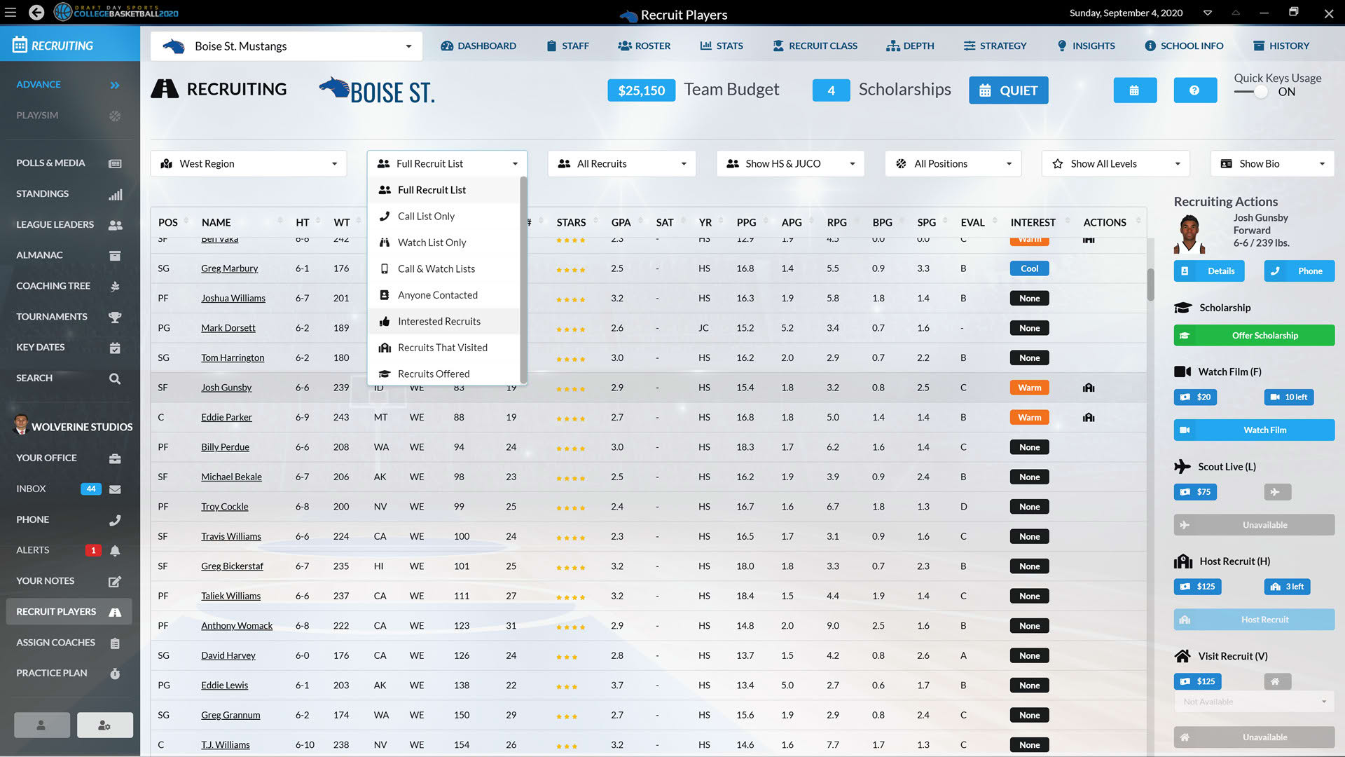 Screenshot for Draft Day Sports: College Basketball 2020
