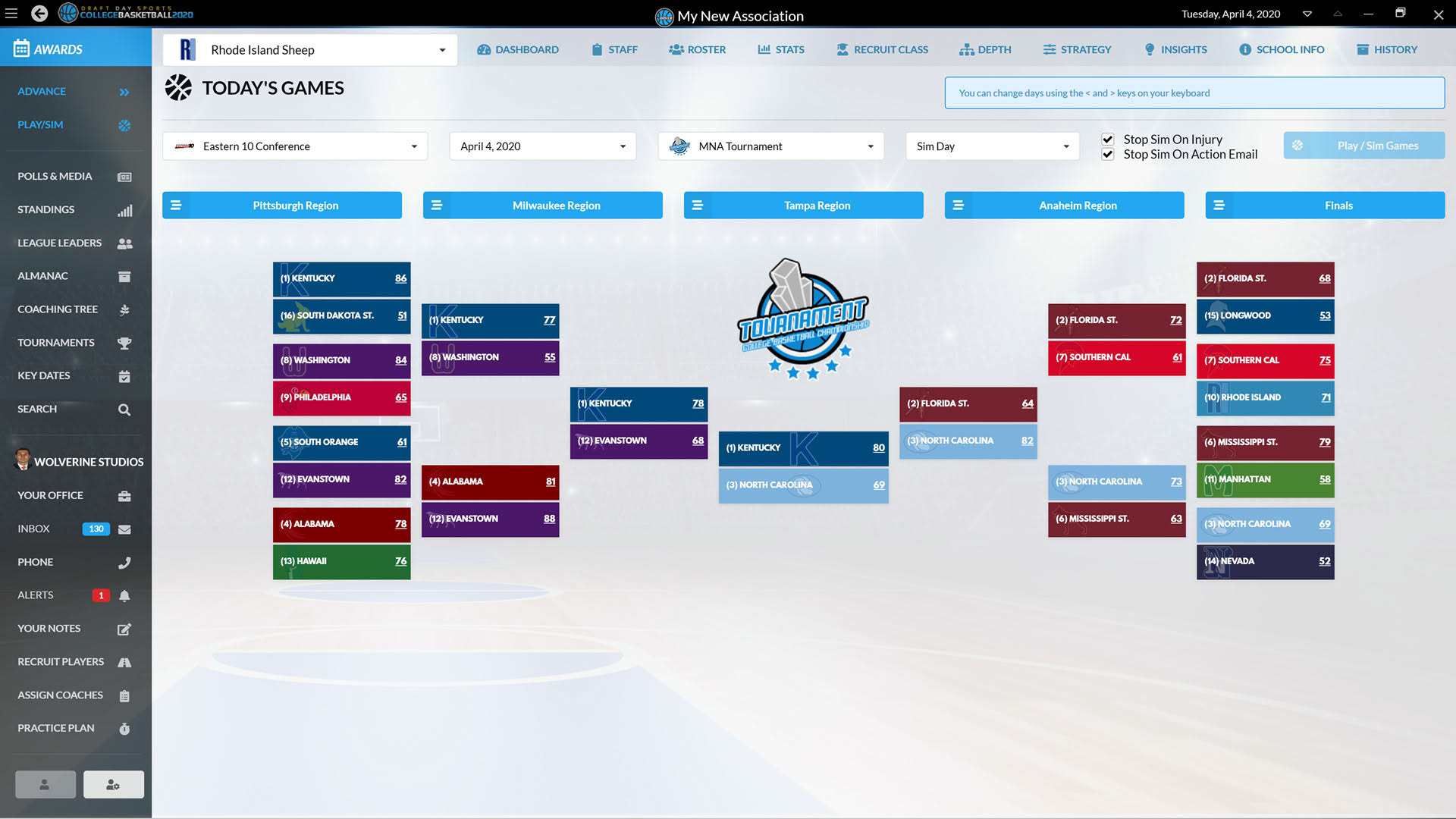 Screenshot for Draft Day Sports: College Basketball 2020