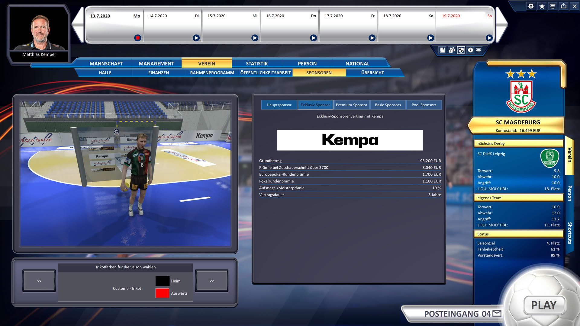 Screenshot for Handball Manager 2021