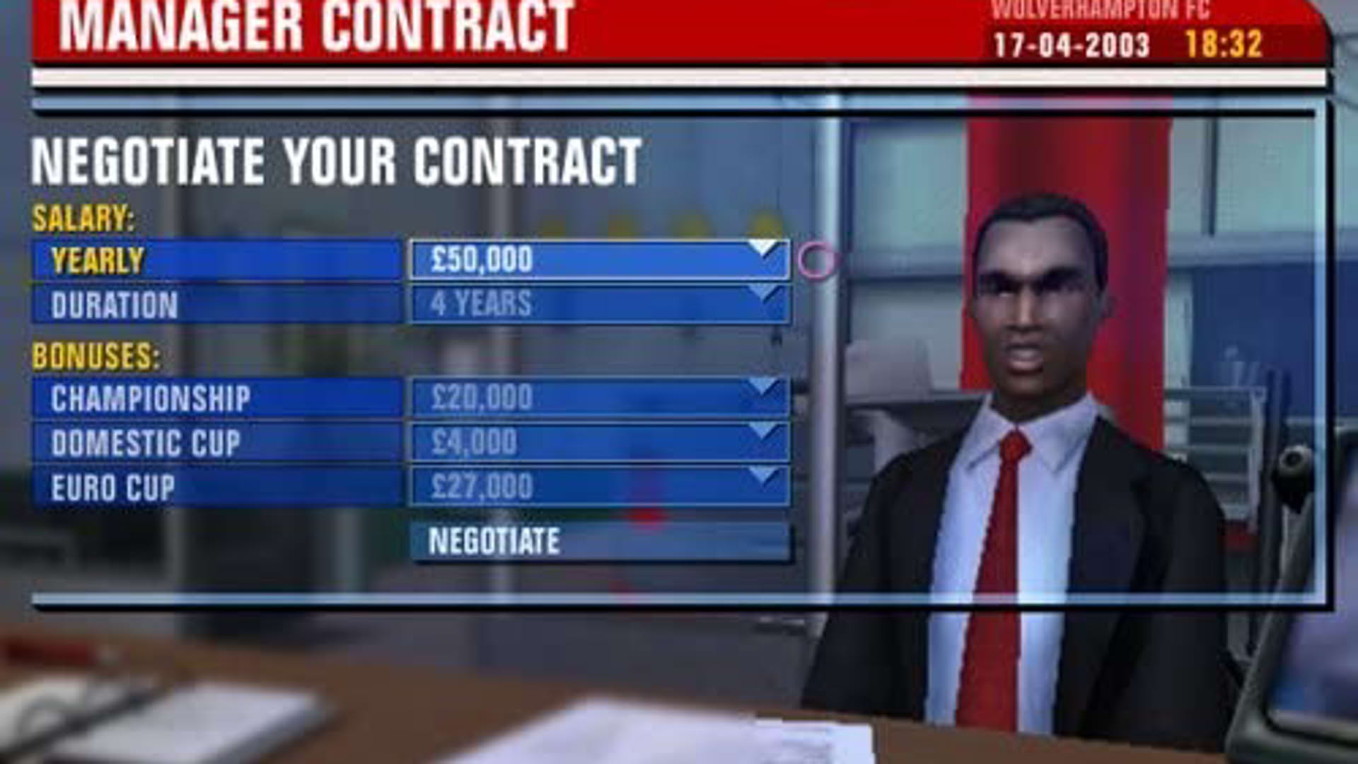 Screenshot for Premier Manager 2003-04