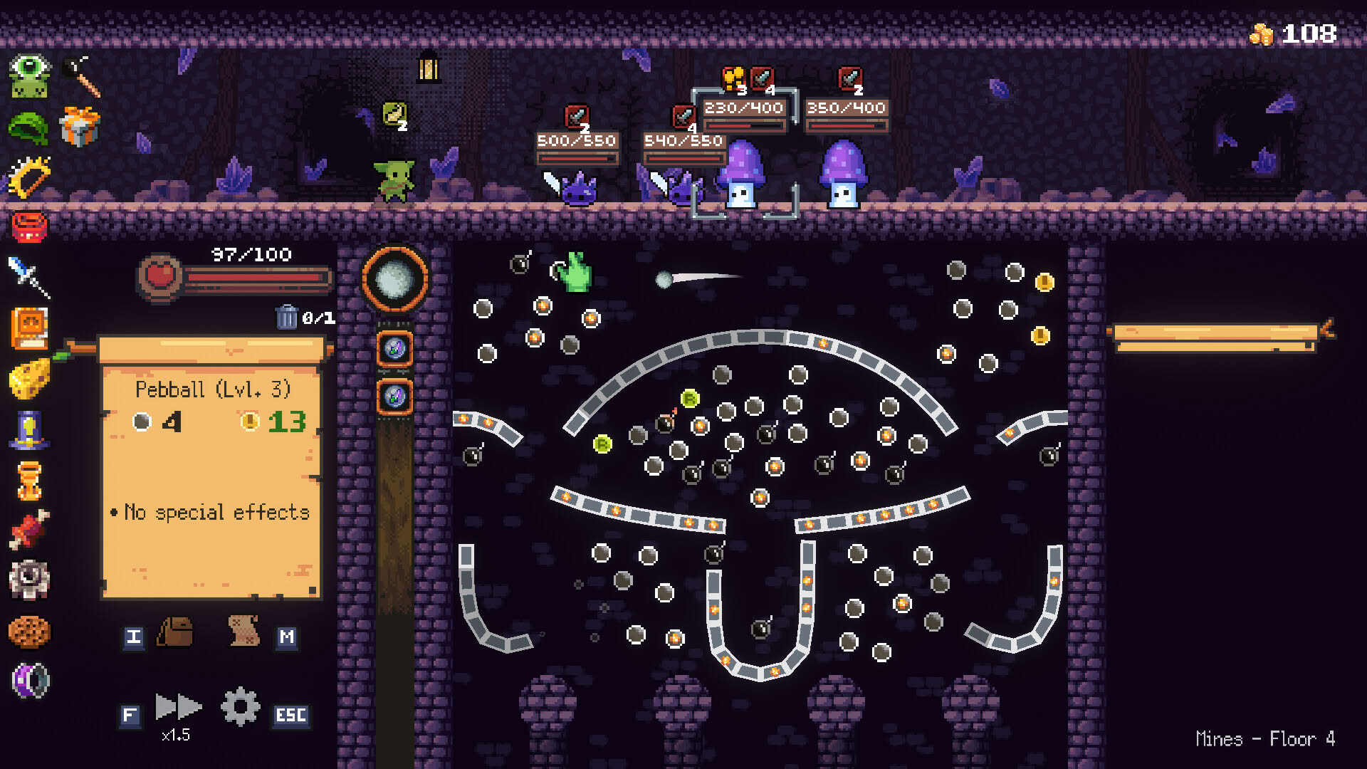Screenshot for Peglin