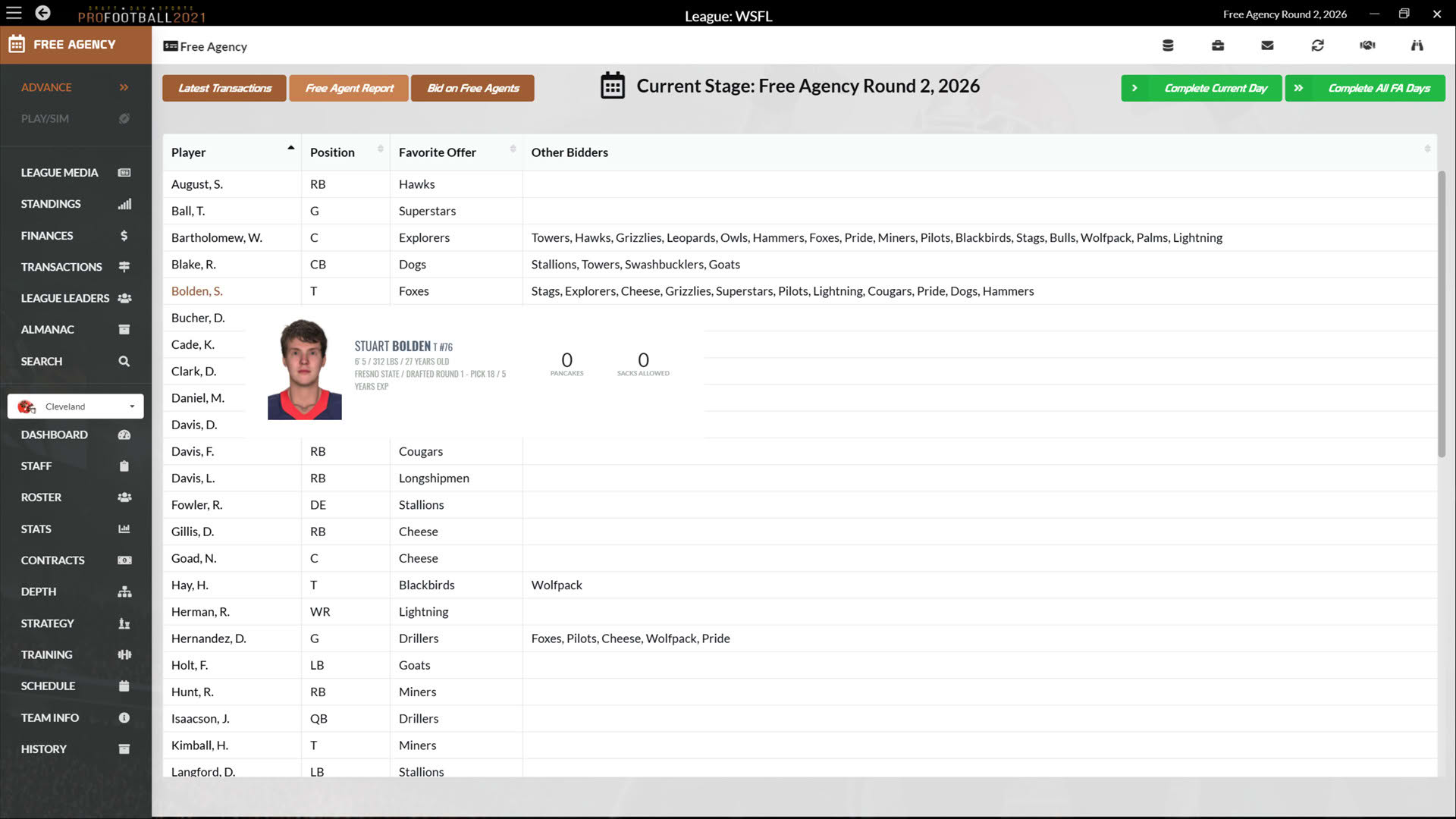 Screenshot for Draft Day Sports: Pro Football 2021