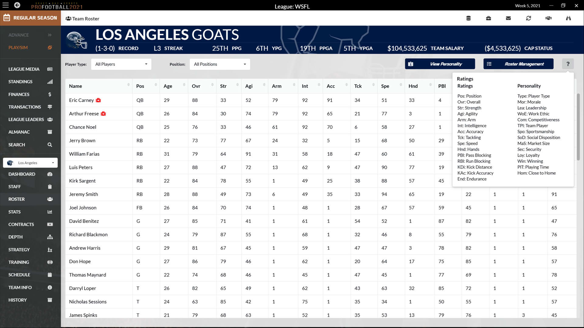 Screenshot for Draft Day Sports: Pro Football 2021