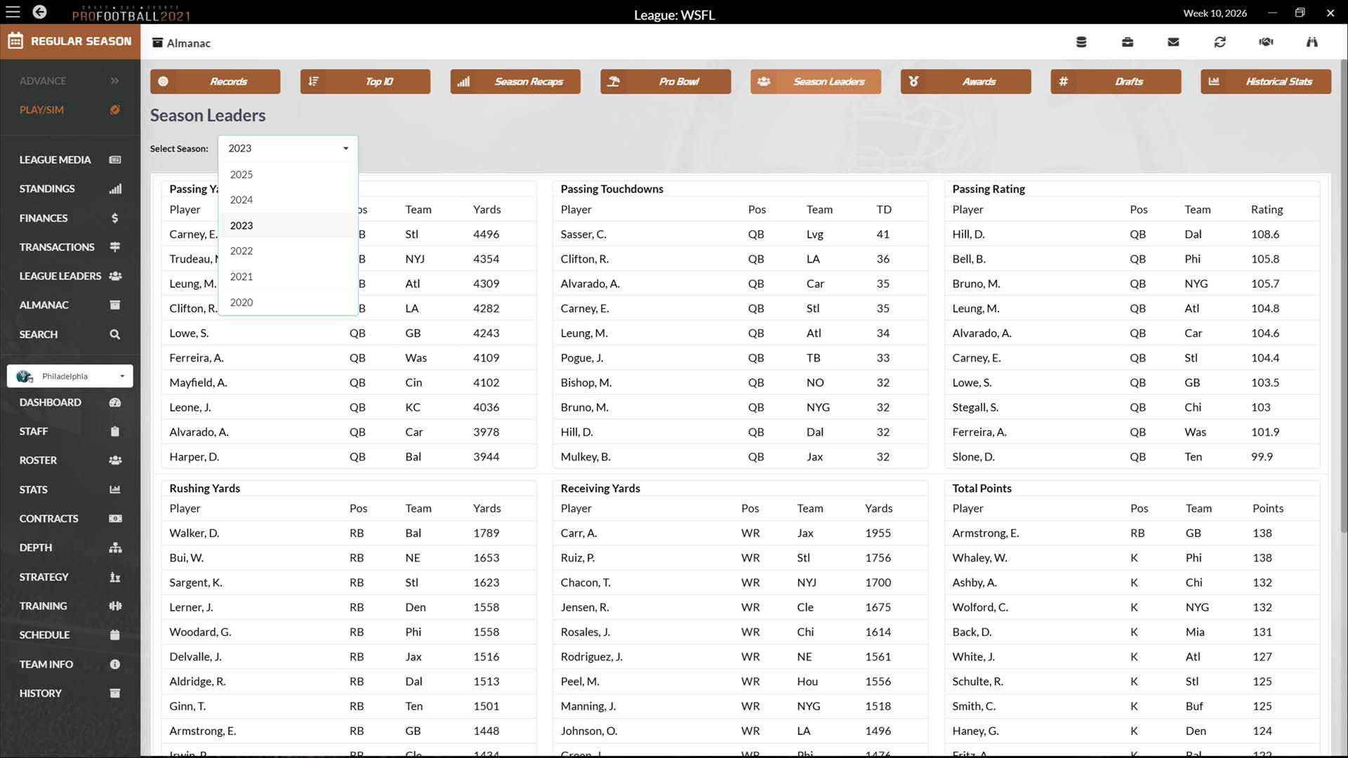 Screenshot for Draft Day Sports: Pro Football 2021