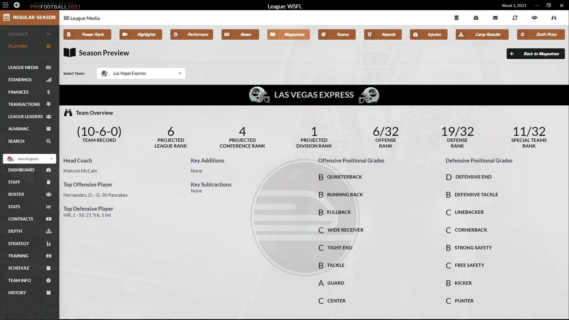 Screenshot for Draft Day Sports: Pro Football 2021