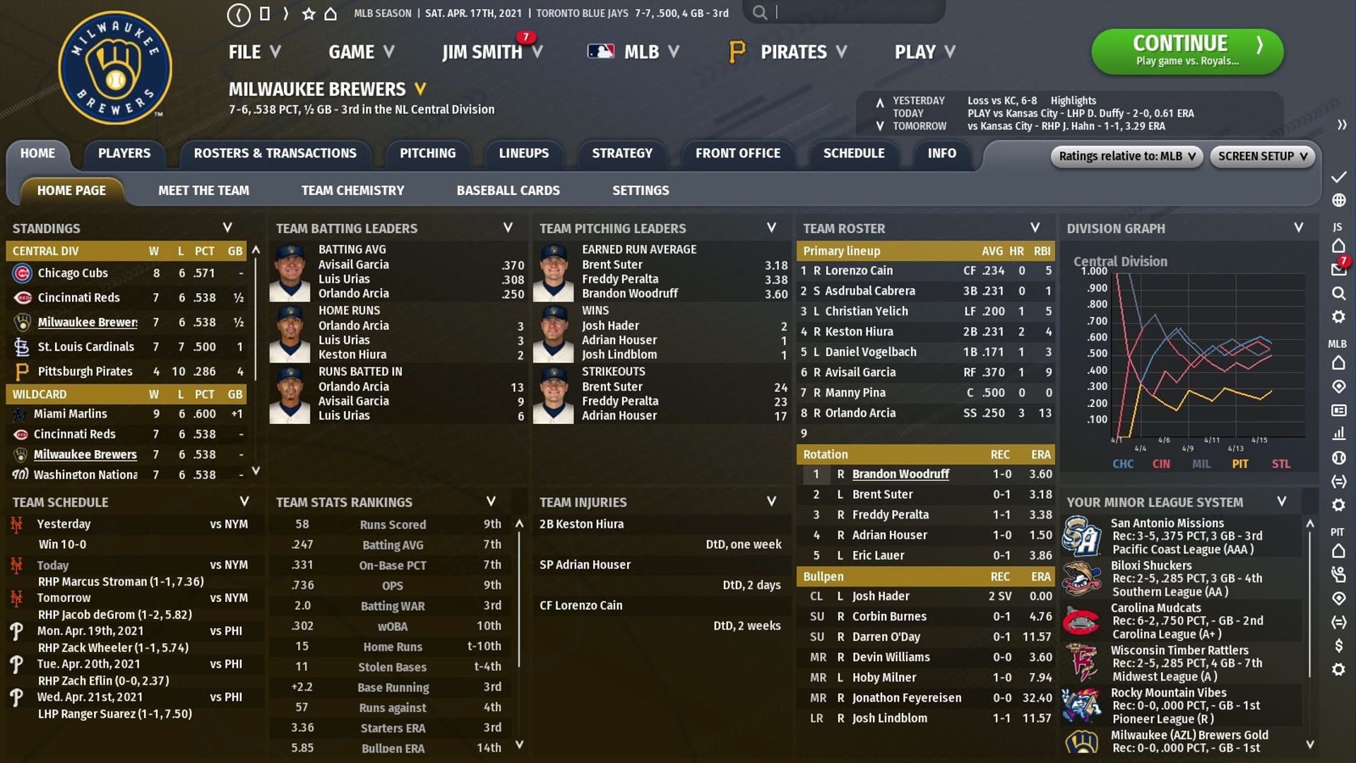 Screenshot for Out of the Park Baseball 22