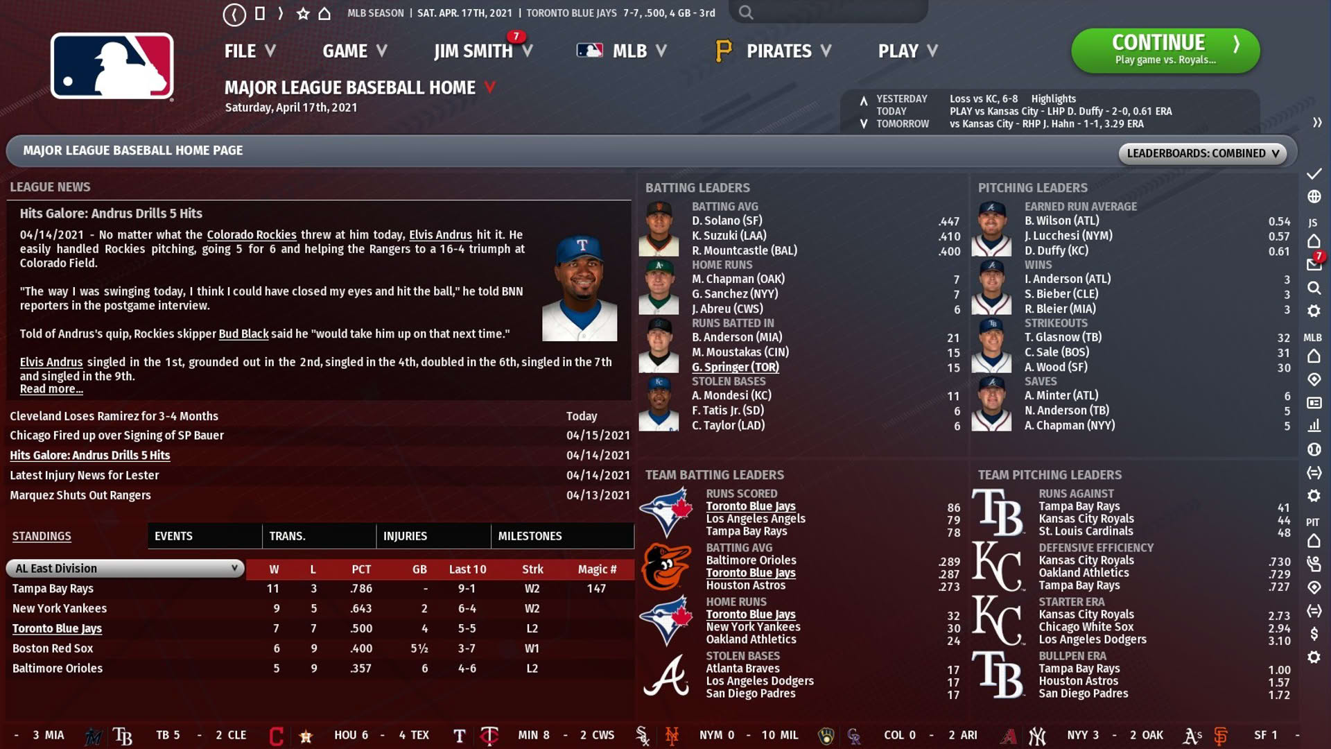 Screenshot for Out of the Park Baseball 22