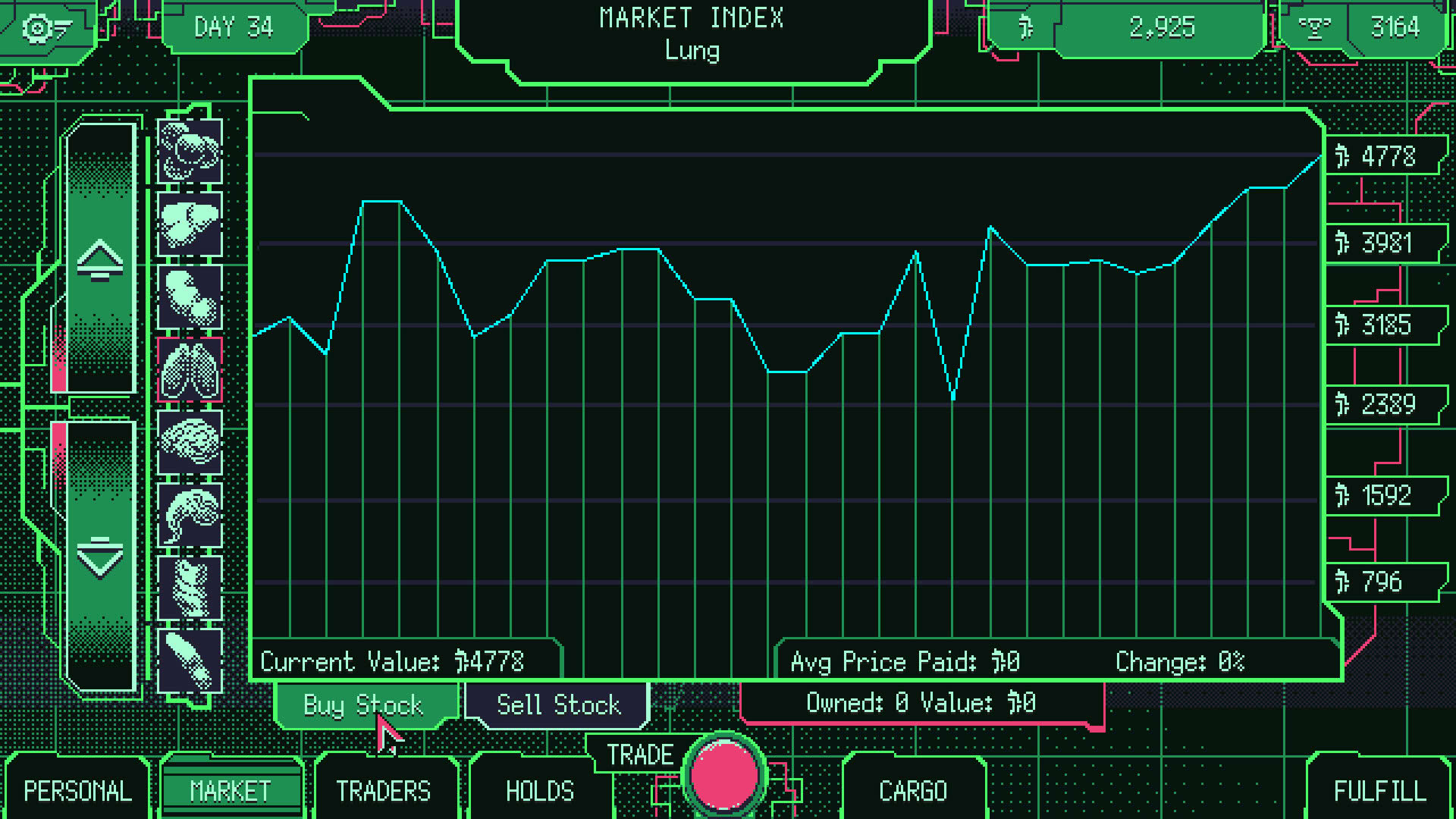 Screenshot for Space Warlord Organ Trading Simulator