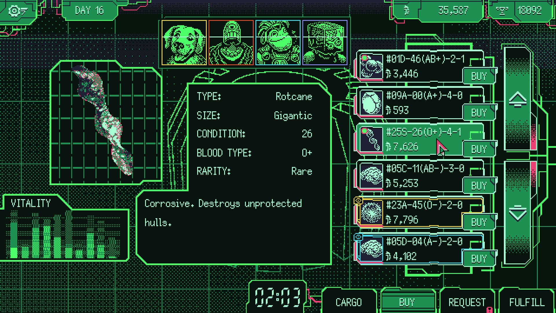 Screenshot for Space Warlord Organ Trading Simulator