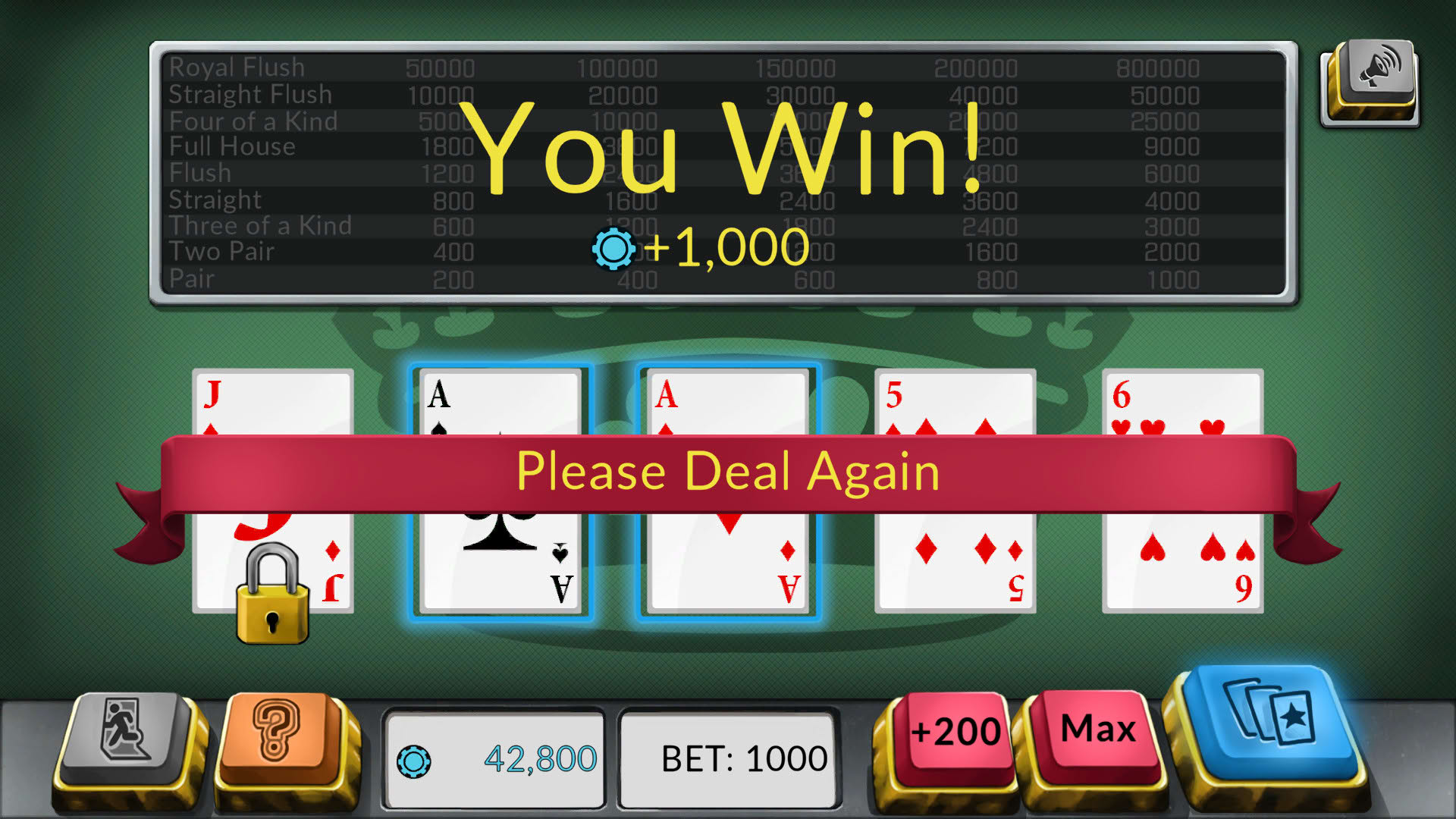 Screenshot for Four Kings: Video Poker