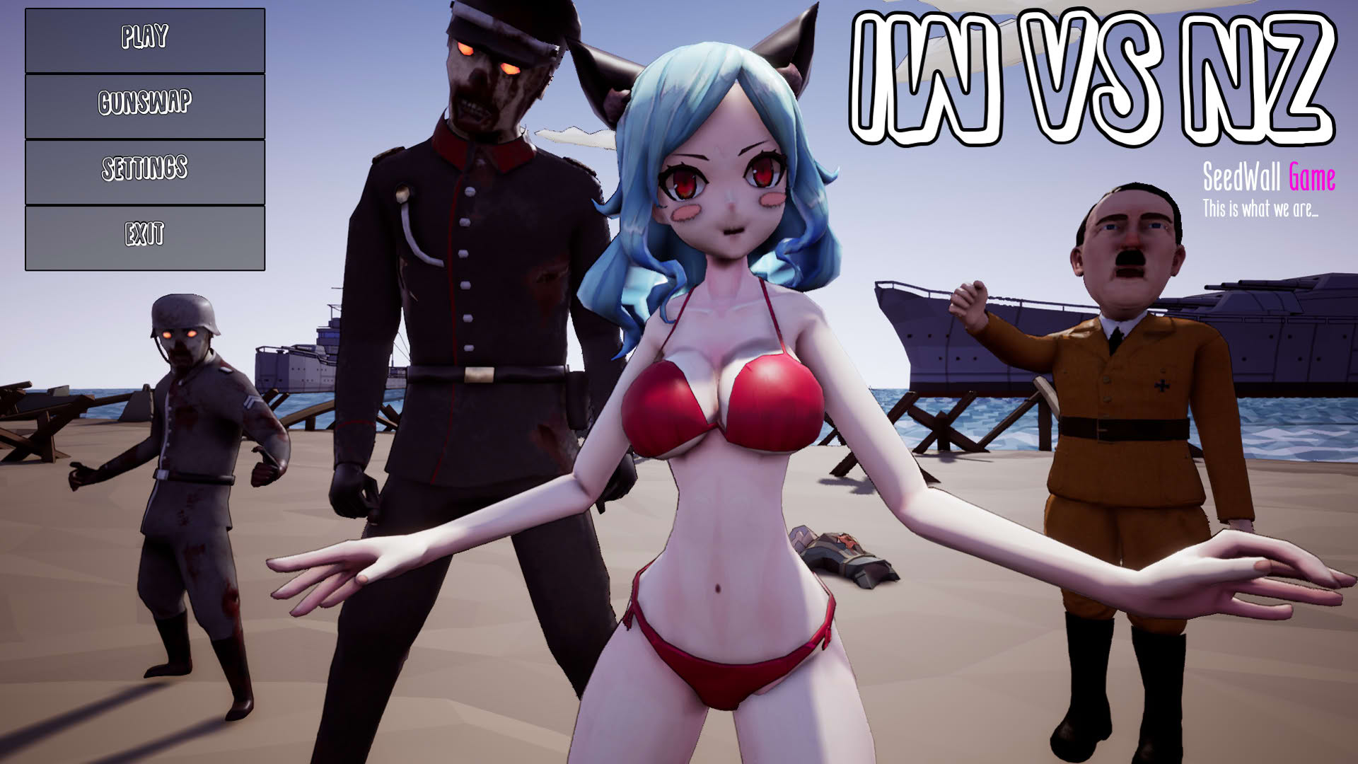 Screenshot for Inglorious Waifu VS Nazi Zombies
