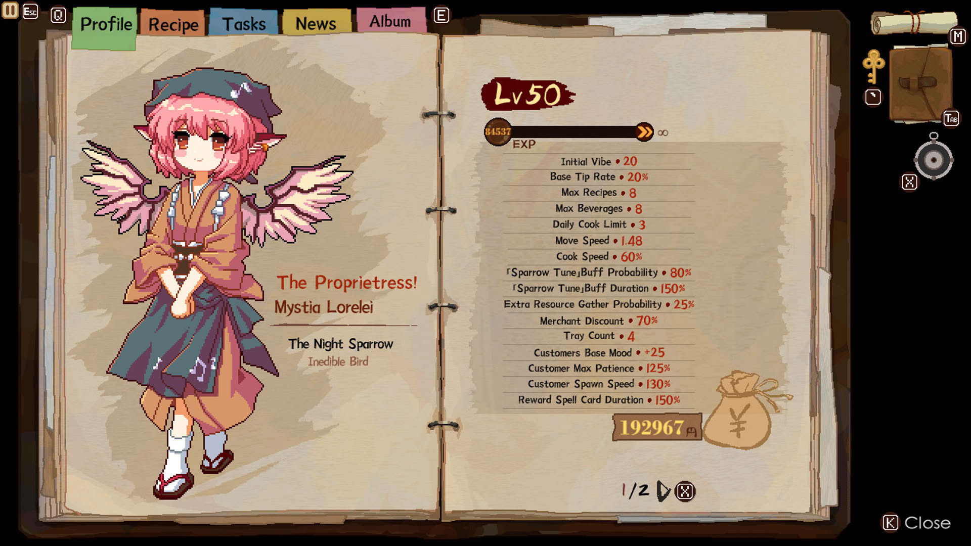 Screenshot for Touhou Mystia's Izakaya