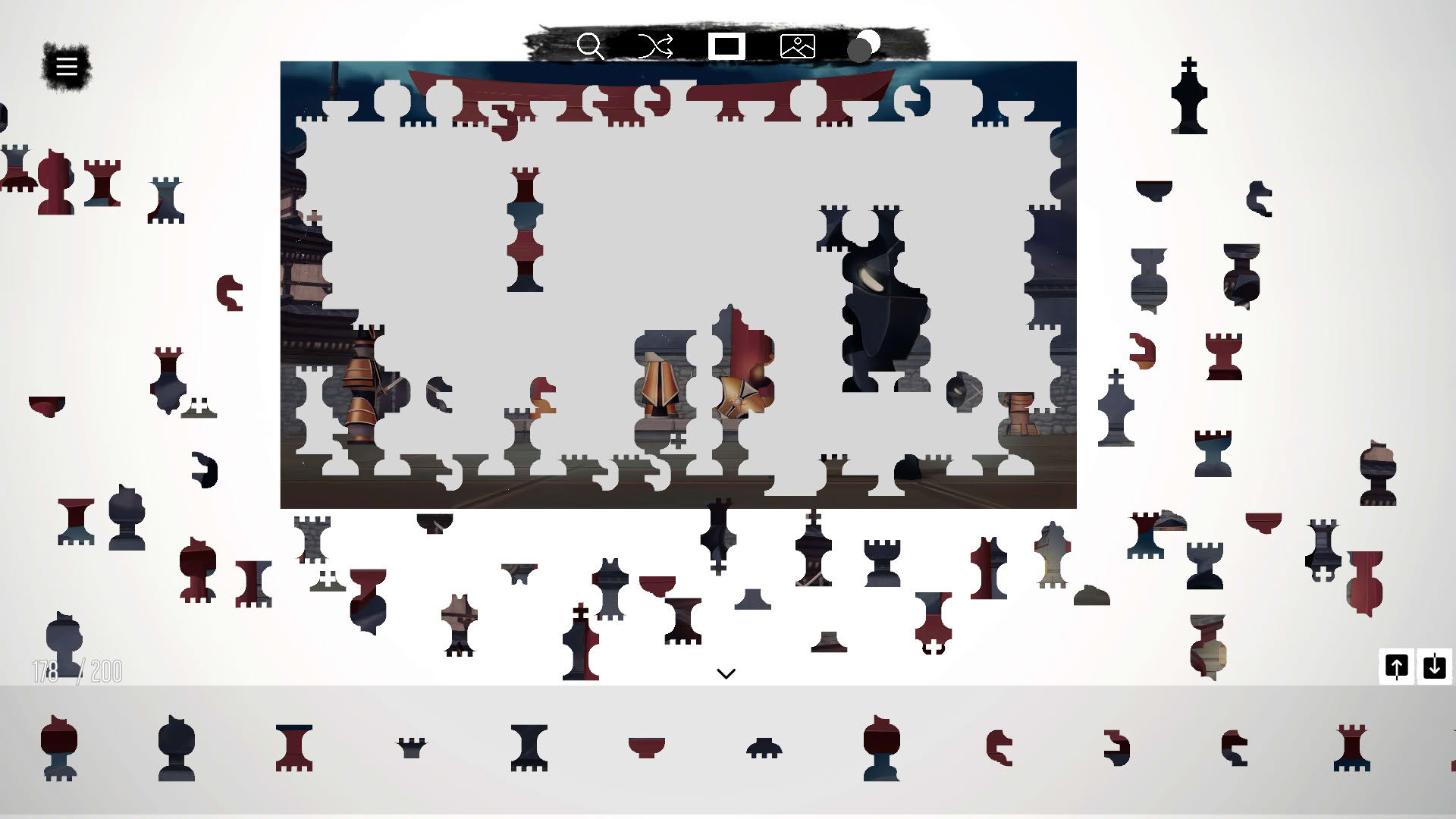 Screenshot for Shinobi's Way - a jigsaw chess tale