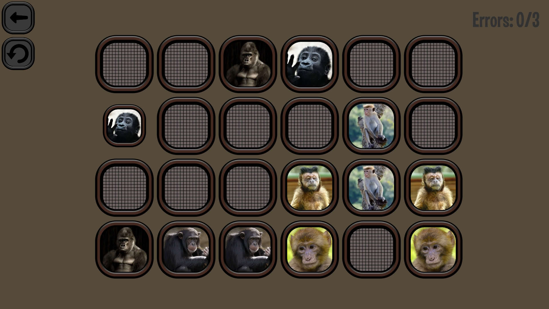 Screenshot for Animals Memory: Monkeys