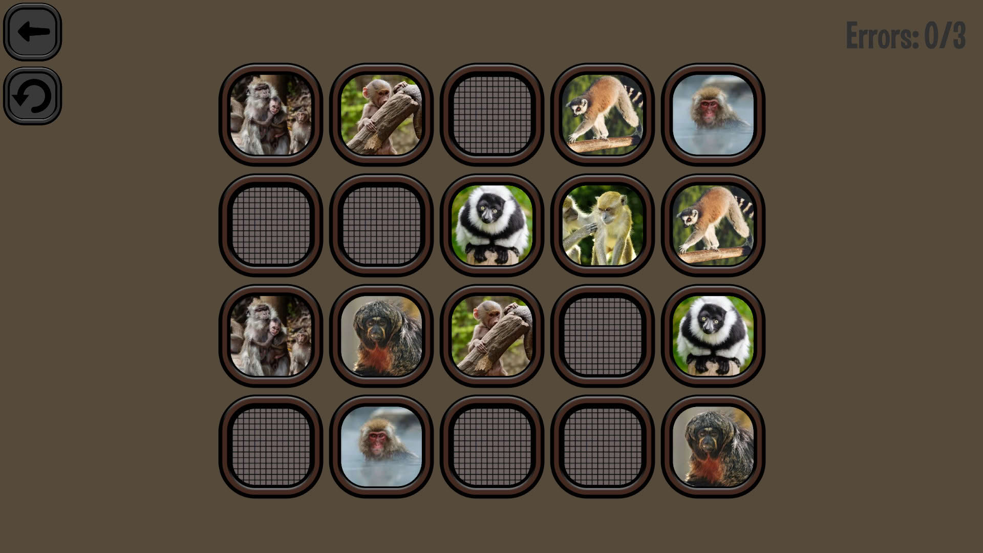 Screenshot for Animals Memory: Monkeys