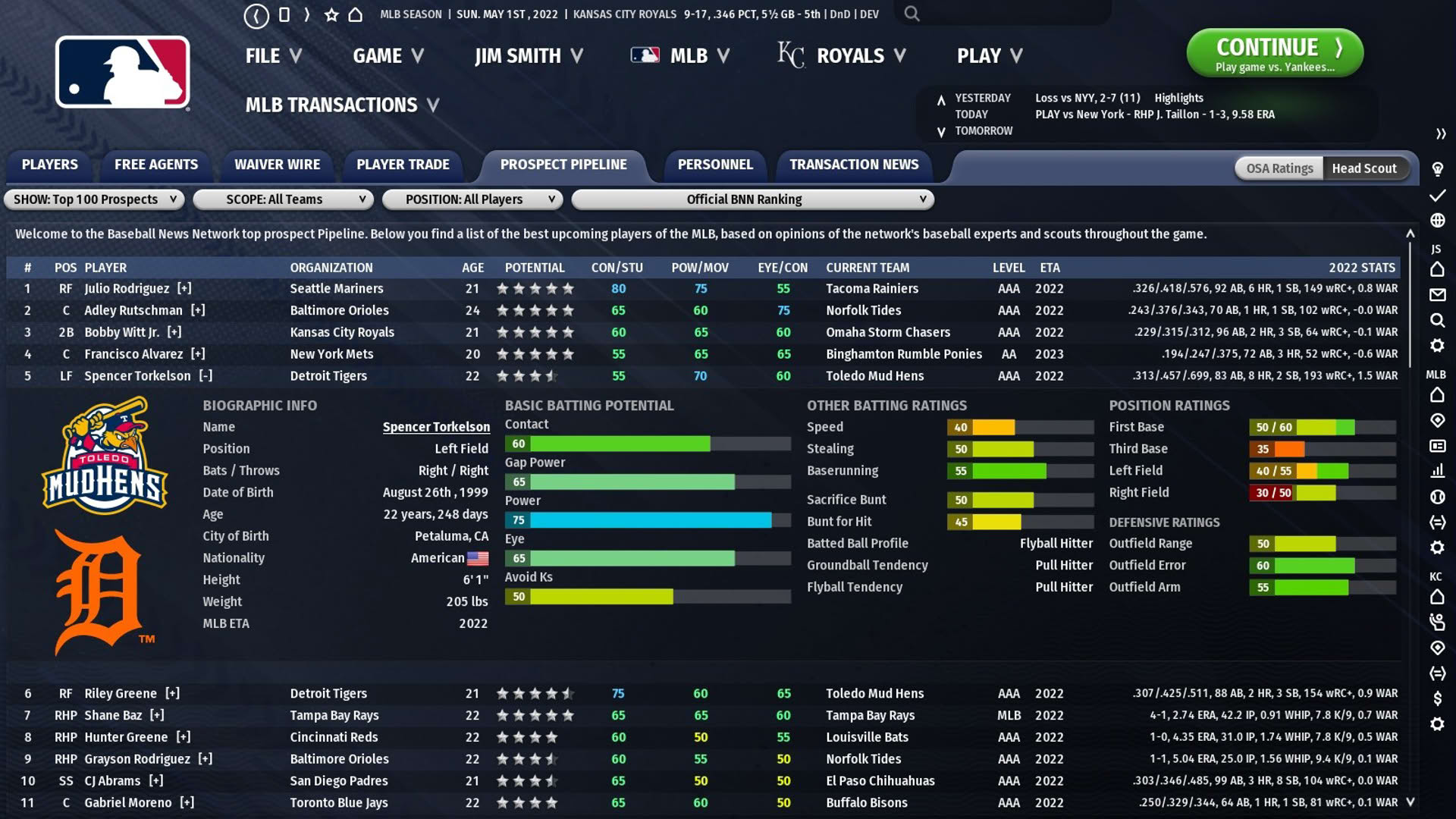 Screenshot for Out of the Park Baseball 23