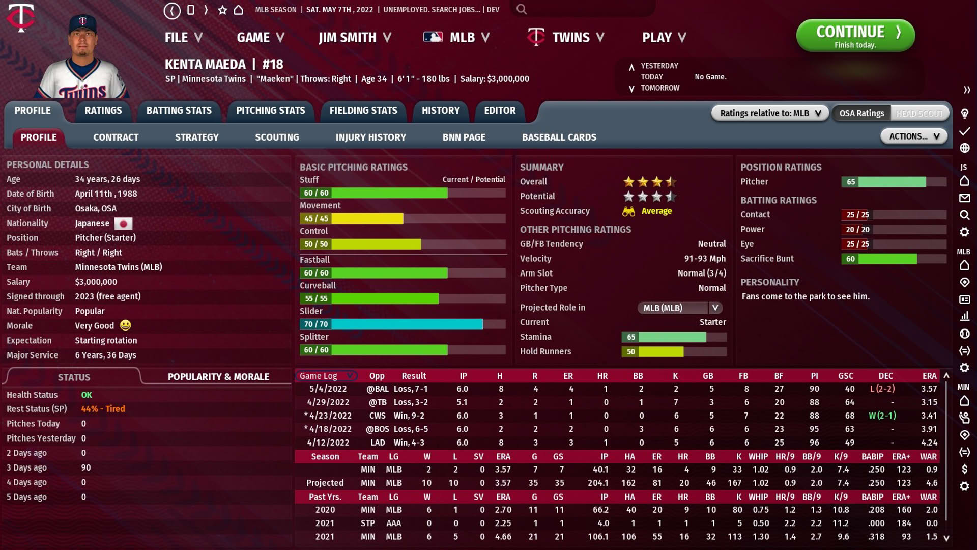 Screenshot for Out of the Park Baseball 23