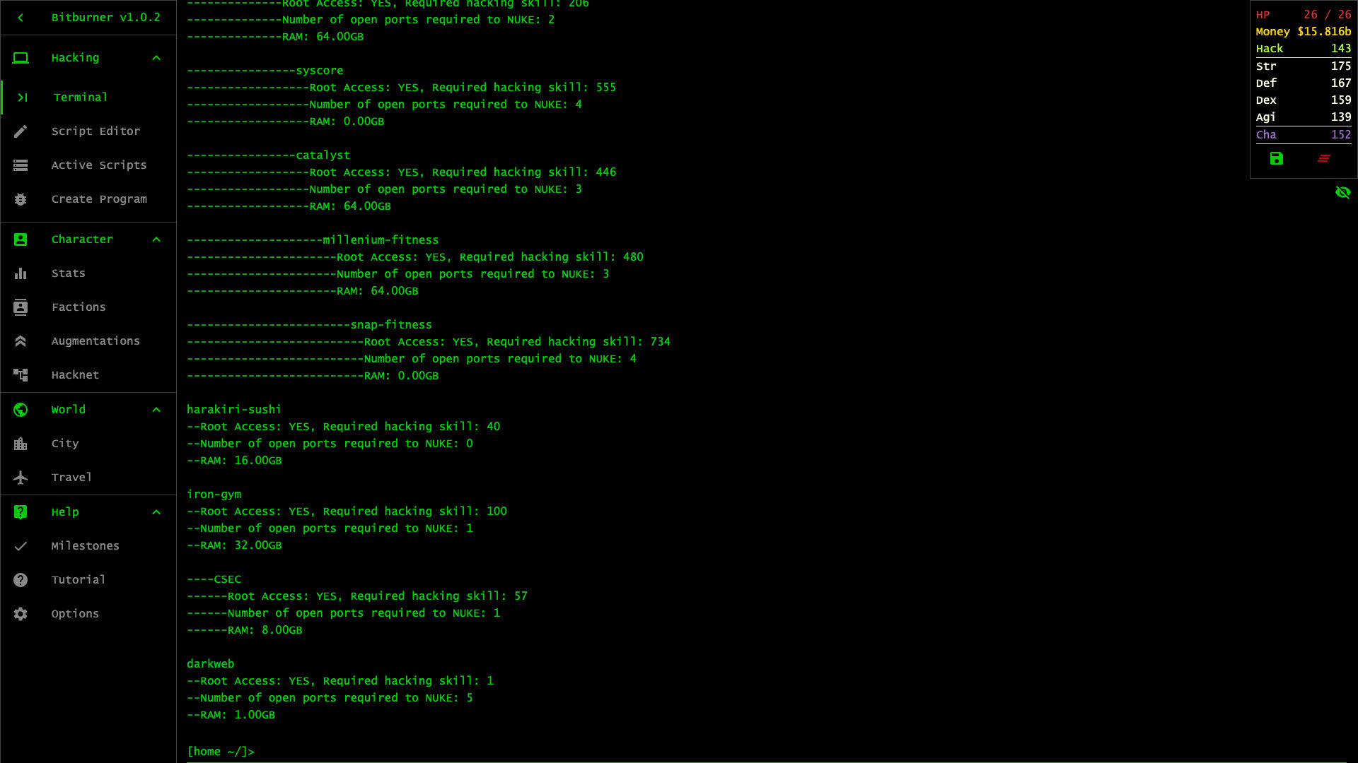 Screenshot for Bitburner