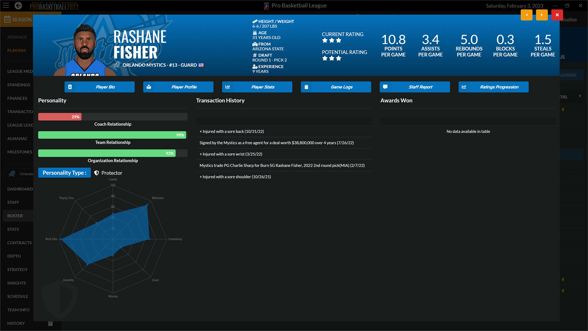 Screenshot for Draft Day Sports: Pro Basketball 2022