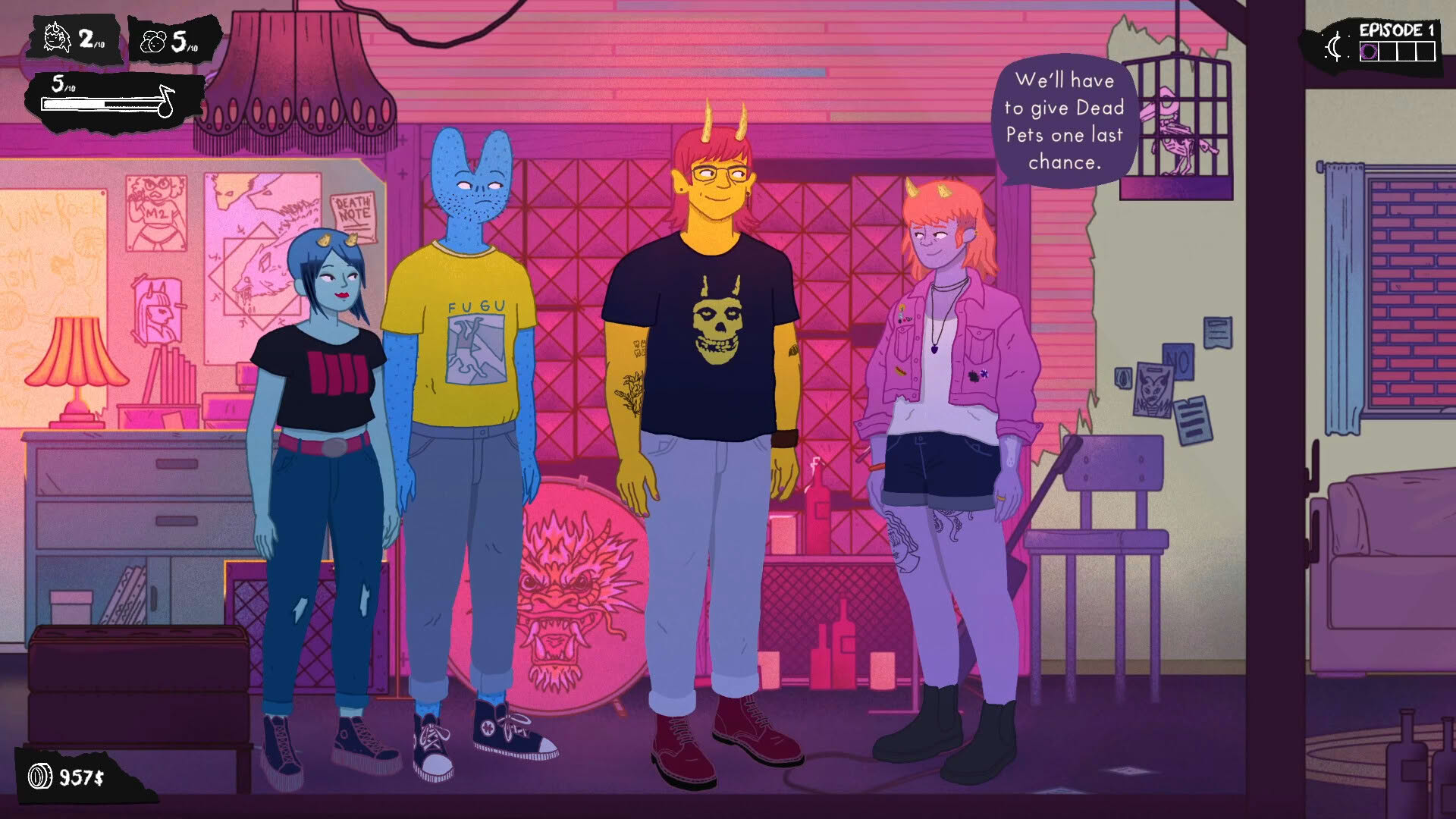 Screenshot for Dead Pets: A Punk Rock Slice of Life Sim
