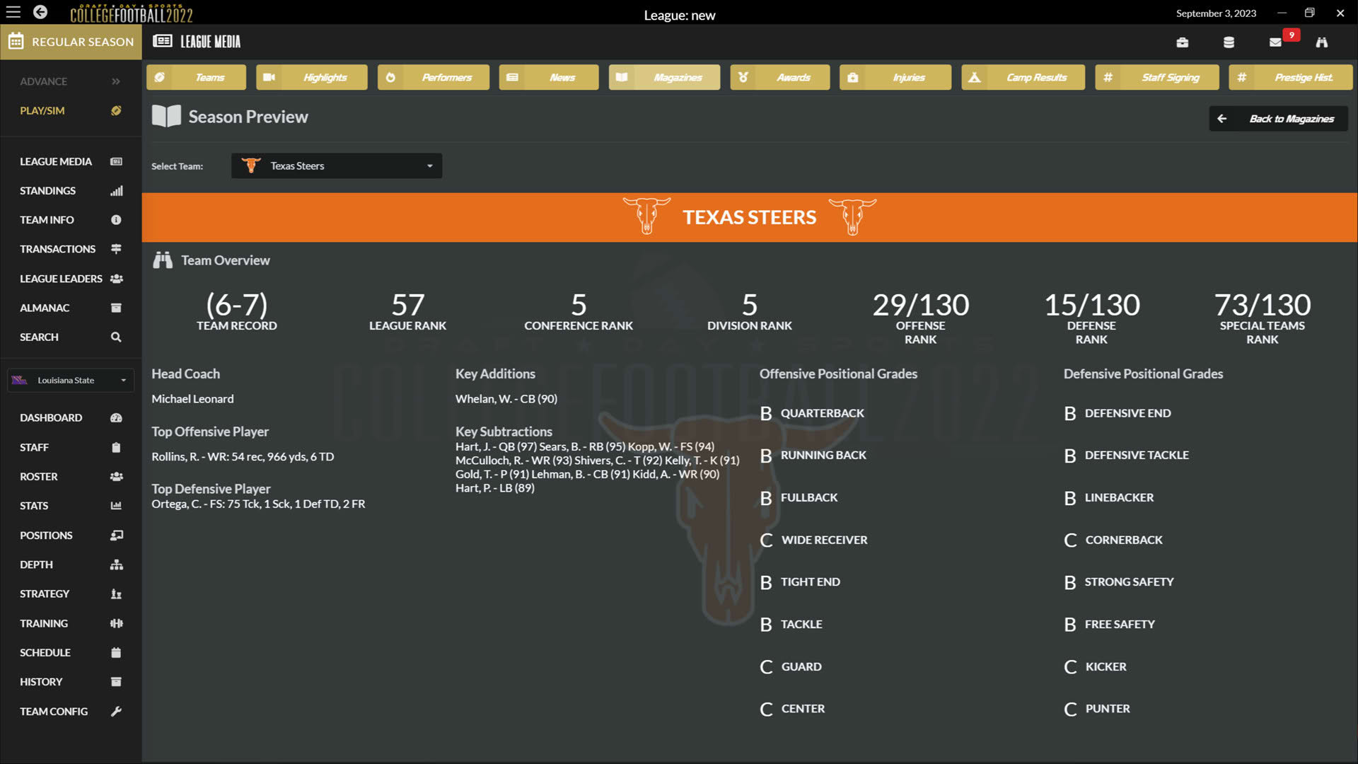 Screenshot for Draft Day Sports: College Football 2022