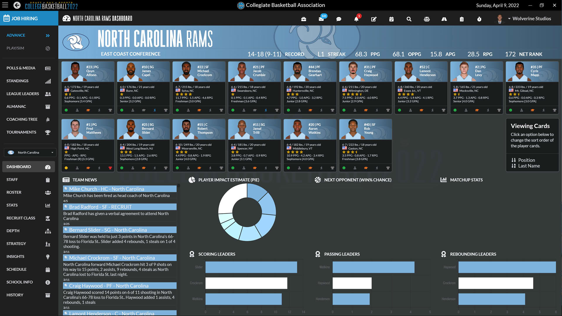 Screenshot for Draft Day Sports: College Basketball 2022