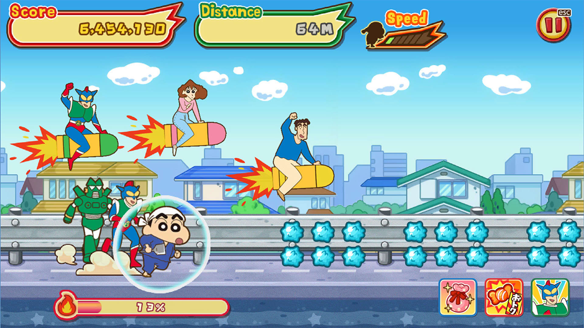 Screenshot for Crayon Shin Chan: The Storm Called! Flaming Kasukabe Runner!!