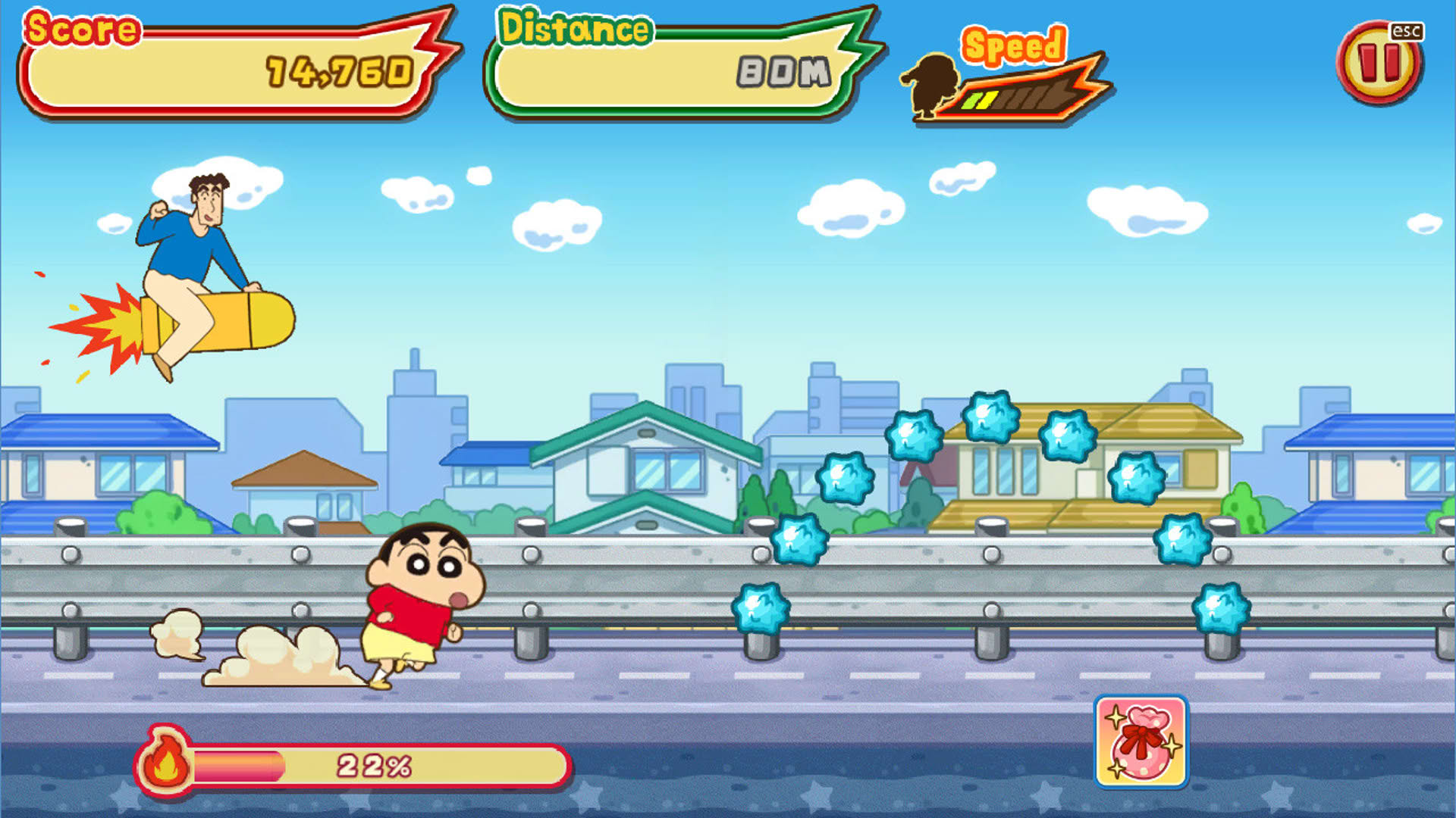 Screenshot for Crayon Shin Chan: The Storm Called! Flaming Kasukabe Runner!!