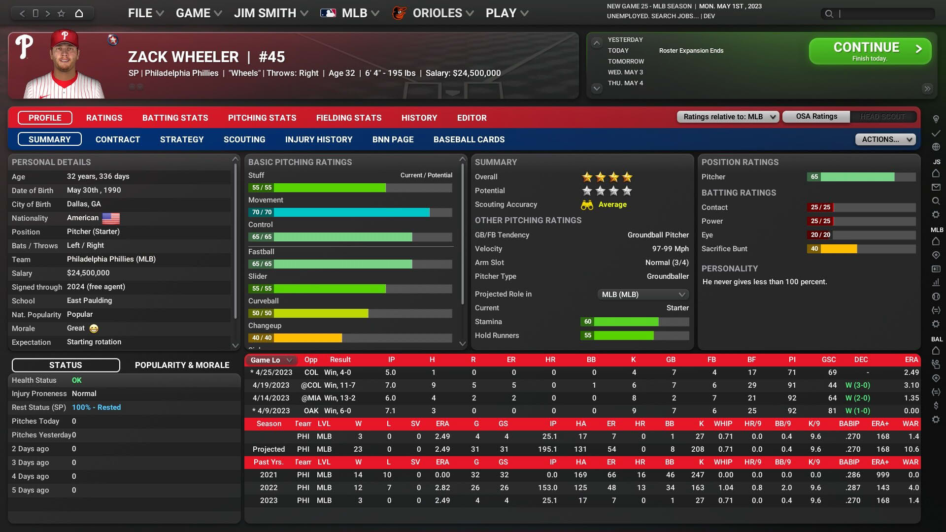 Screenshot for Out of the Park Baseball 24