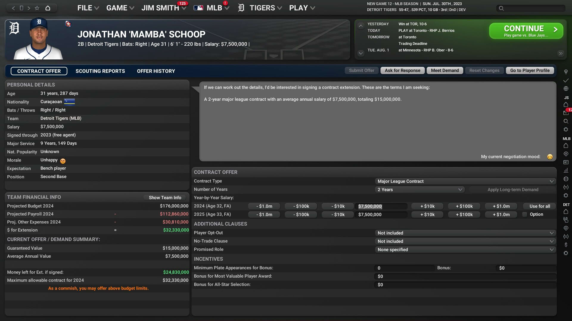 Screenshot for Out of the Park Baseball 24