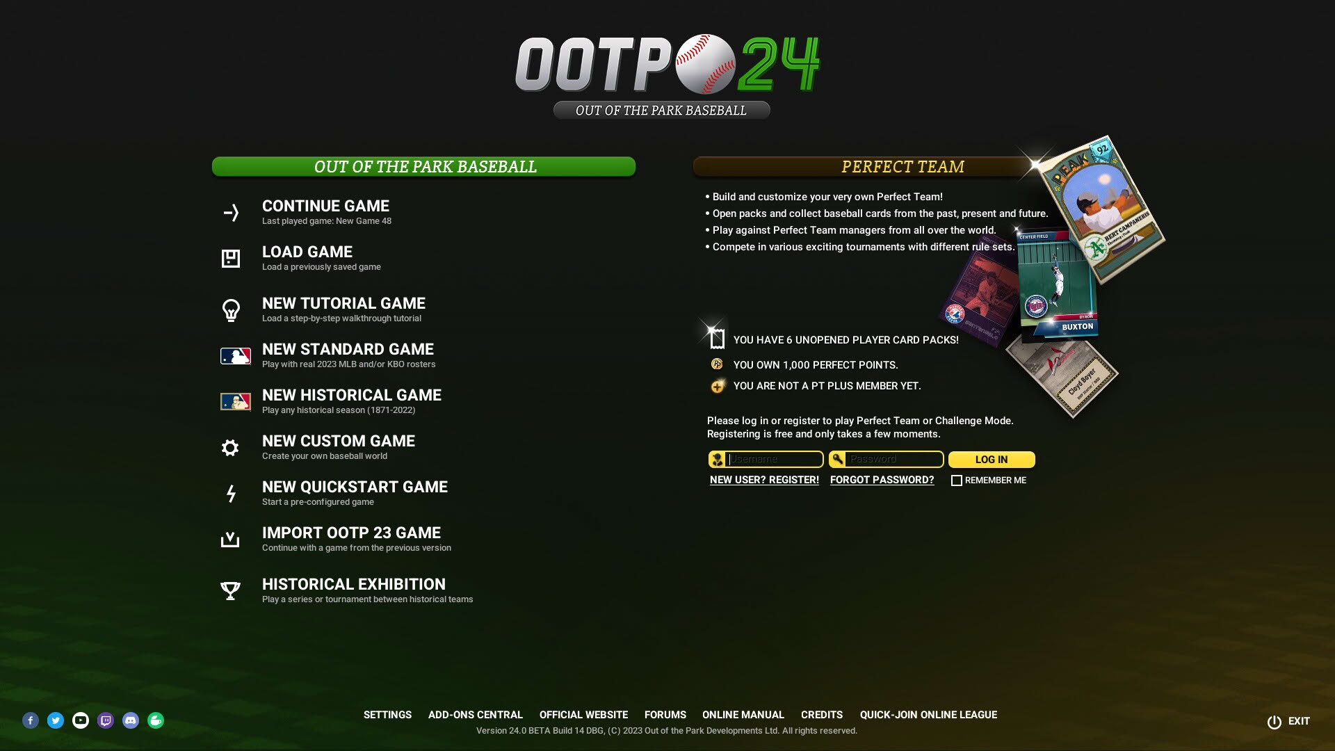 Screenshot for Out of the Park Baseball 24