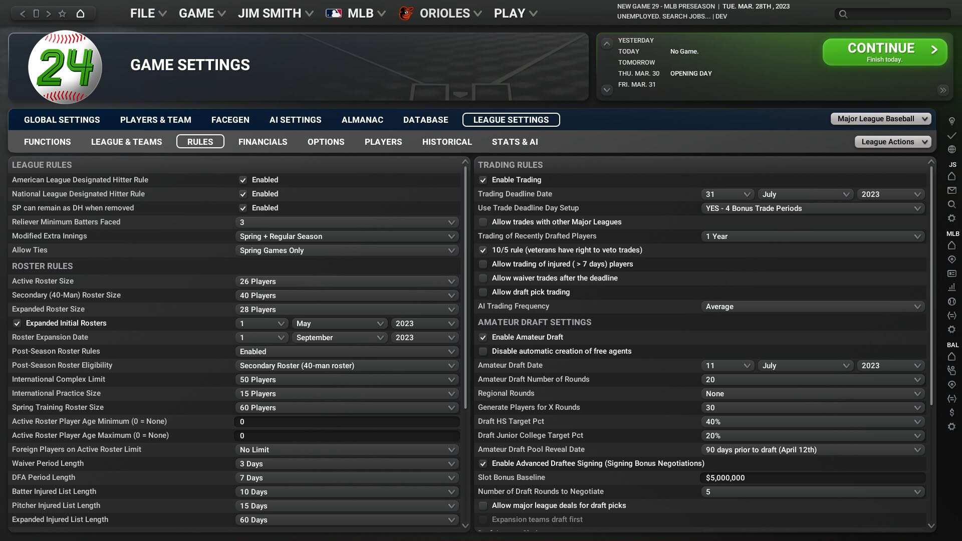 Screenshot for Out of the Park Baseball 24
