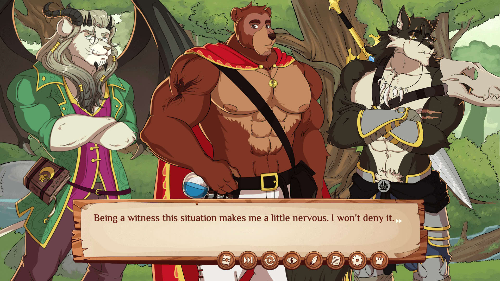 Screenshot for Burrow of the Fallen Bear: A Gay Furry Visual Novel