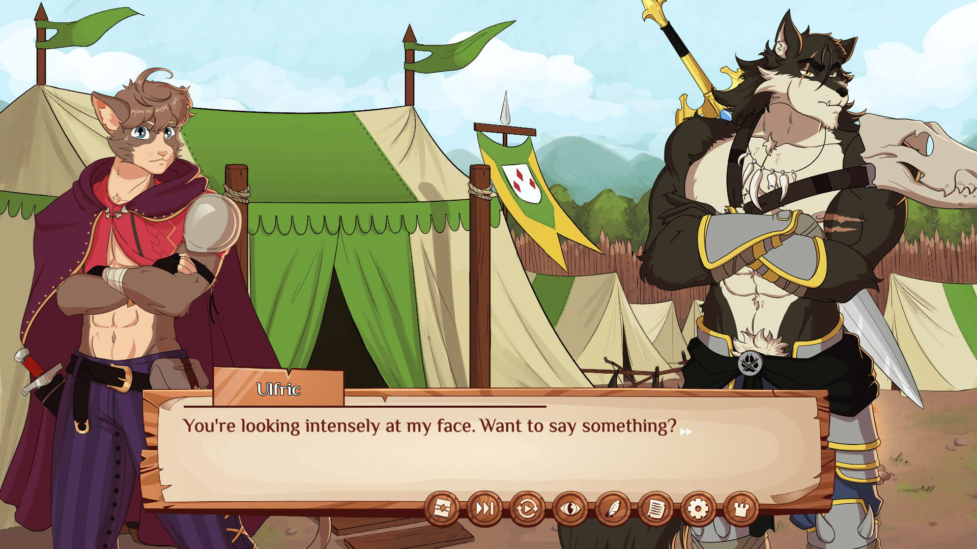 Screenshot for Burrow of the Fallen Bear: A Gay Furry Visual Novel