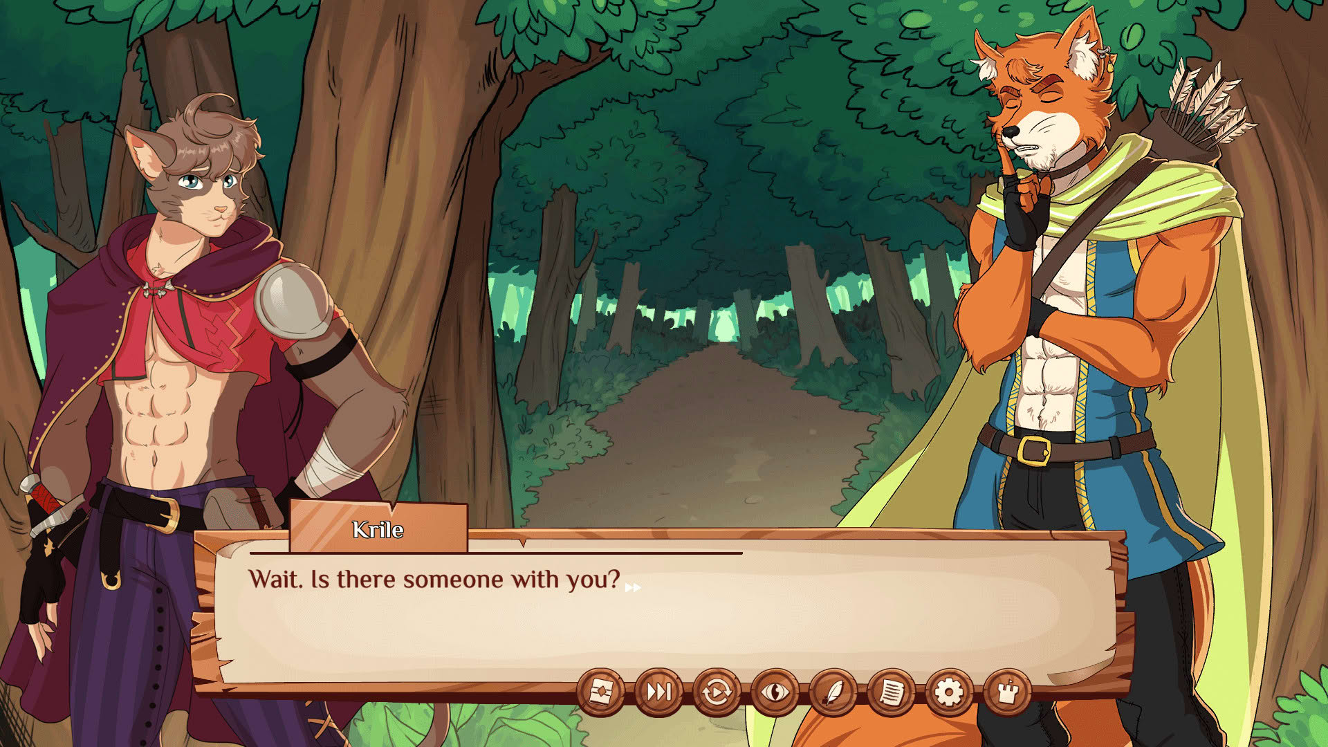 Screenshot for Burrow of the Fallen Bear: A Gay Furry Visual Novel