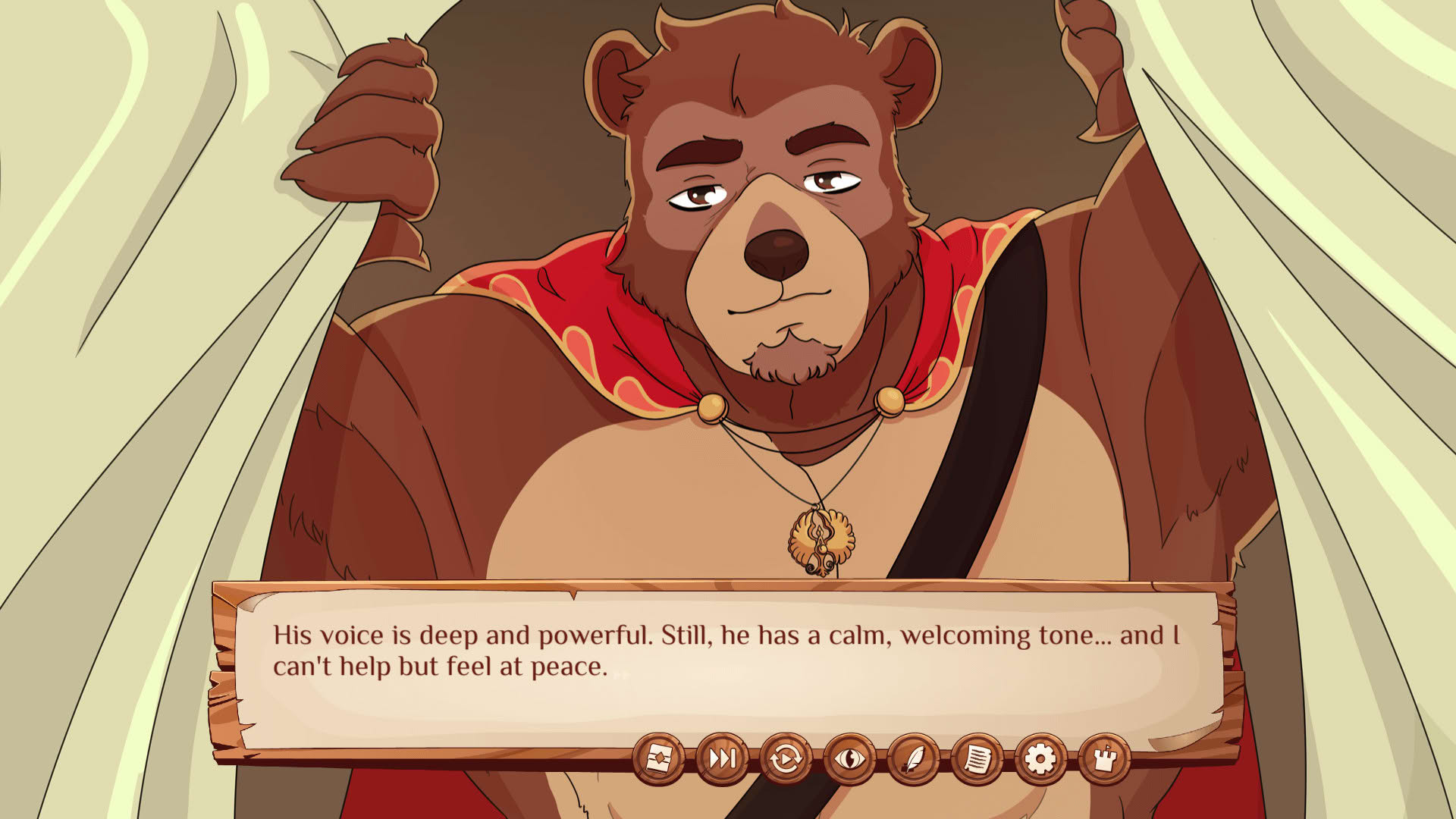 Screenshot for Burrow of the Fallen Bear: A Gay Furry Visual Novel