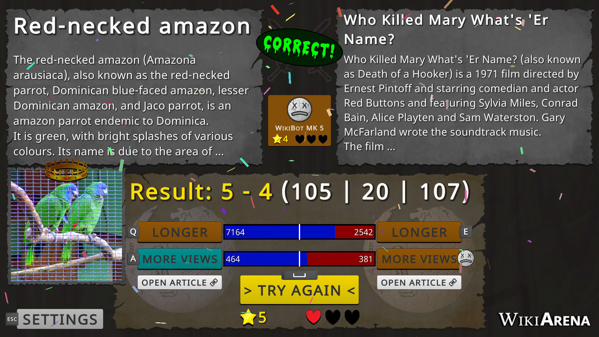 Screenshot for WikiArena
